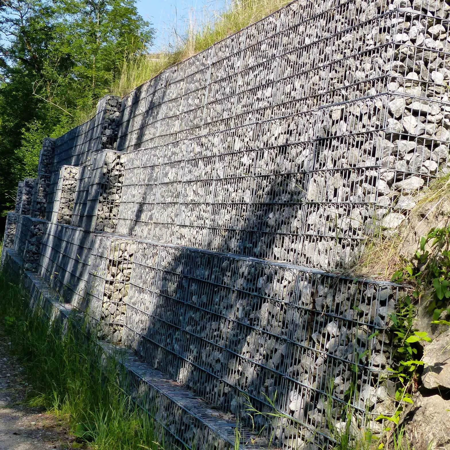 Gavión 100x30x30 cm Muro alambre relleno piedras Cierre Cercado Vallado Cesto alambre Dique Jardín