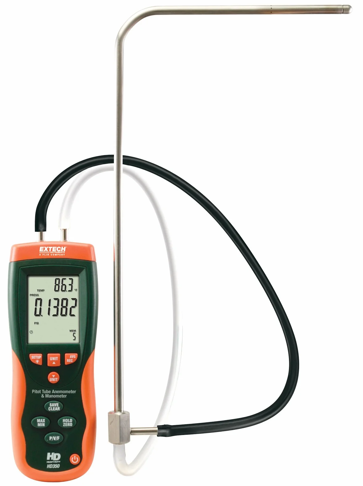 Extech HD350 Anemómetro de tubo pitot y manómetro diferencial