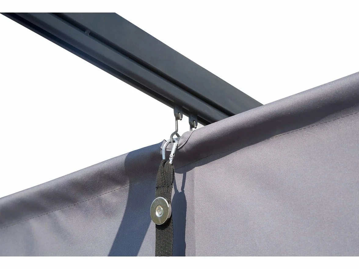 Pergola adossée toit rétractable 3x4 m Gris anthracite
