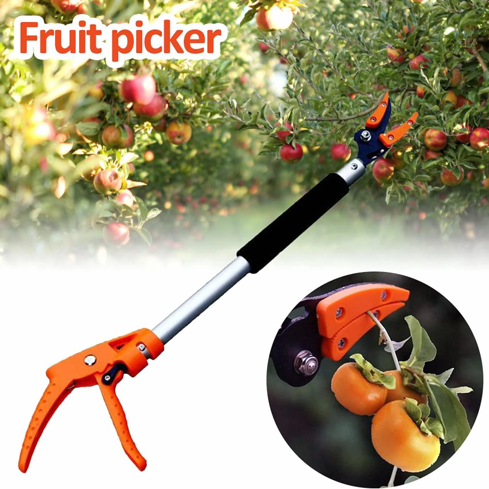 Podadora telescópica de derivación de poda – Recolector de frutas extralargo de 0,6 m y herramienta de corte de jardín para un corte y corte eficientes