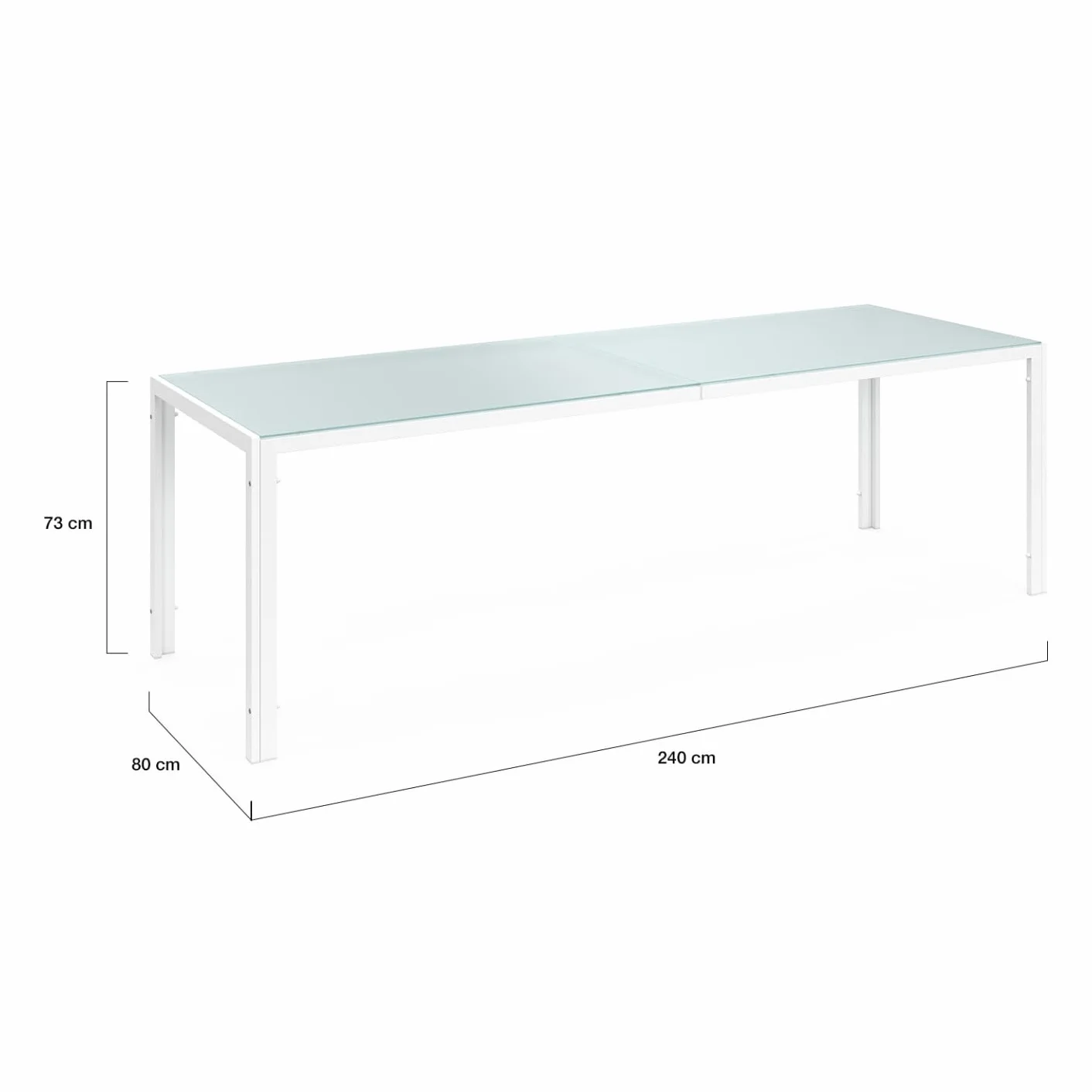IDMarket - Muebles de Jardín Madrid Mesa 240 CM y 10 sillas apilables Blanco y Beige