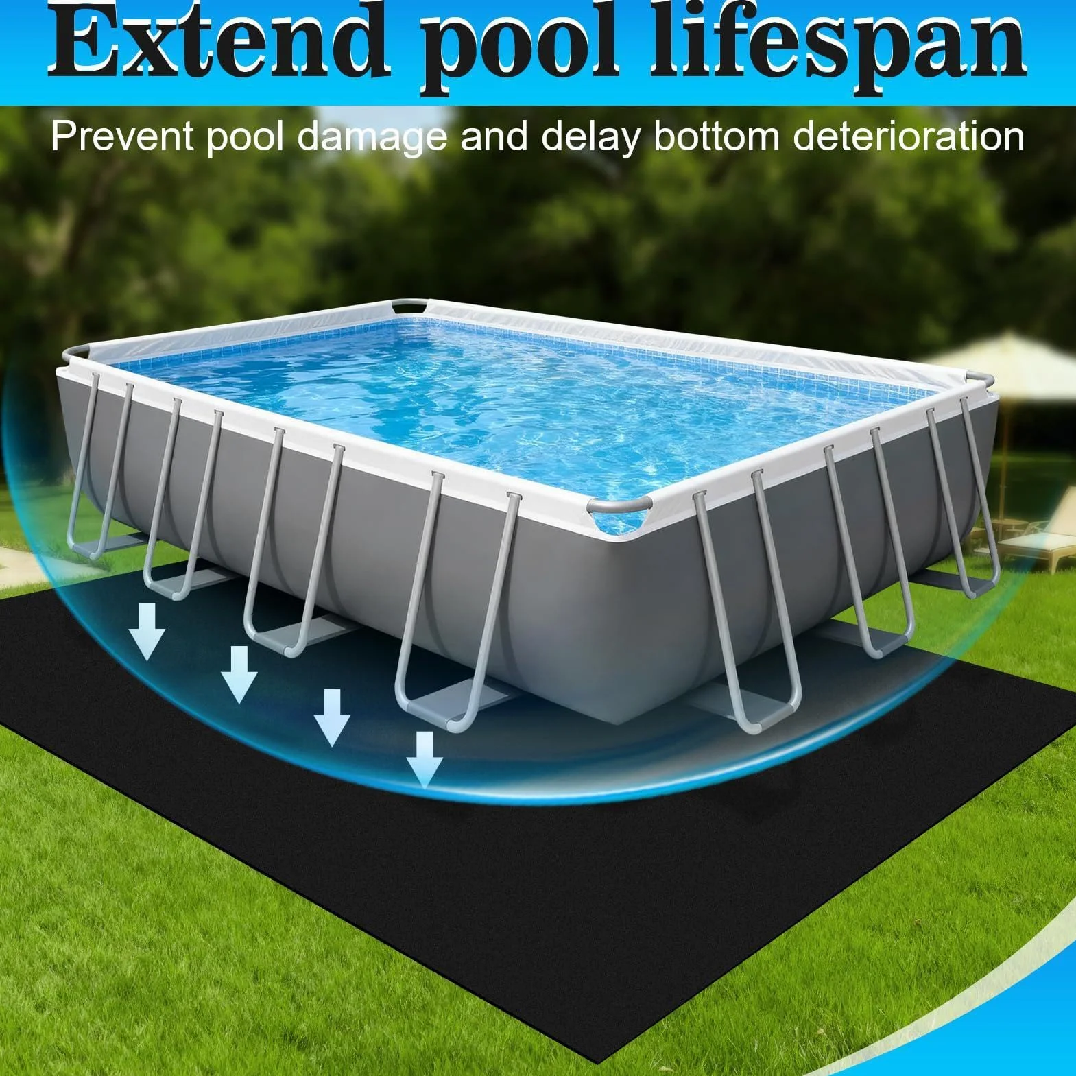 Manta de Protección para Fondo de Piscina 300×400 cm Resistente a Perforaciones