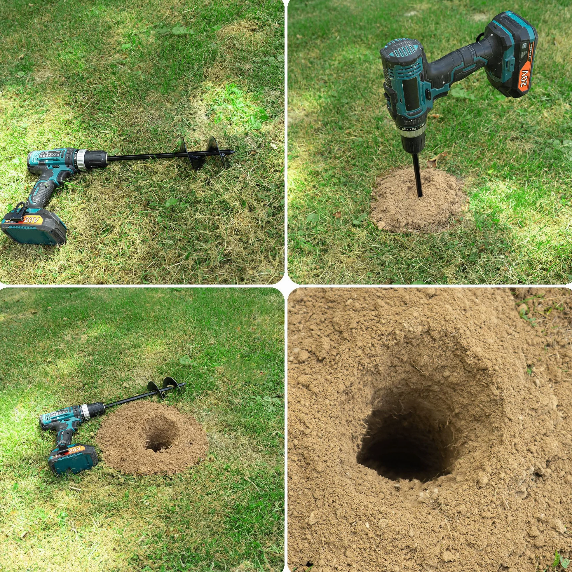 KADAX Broca de tierra 60 mm para taladro inalámbrico, taladro de jardín espiral