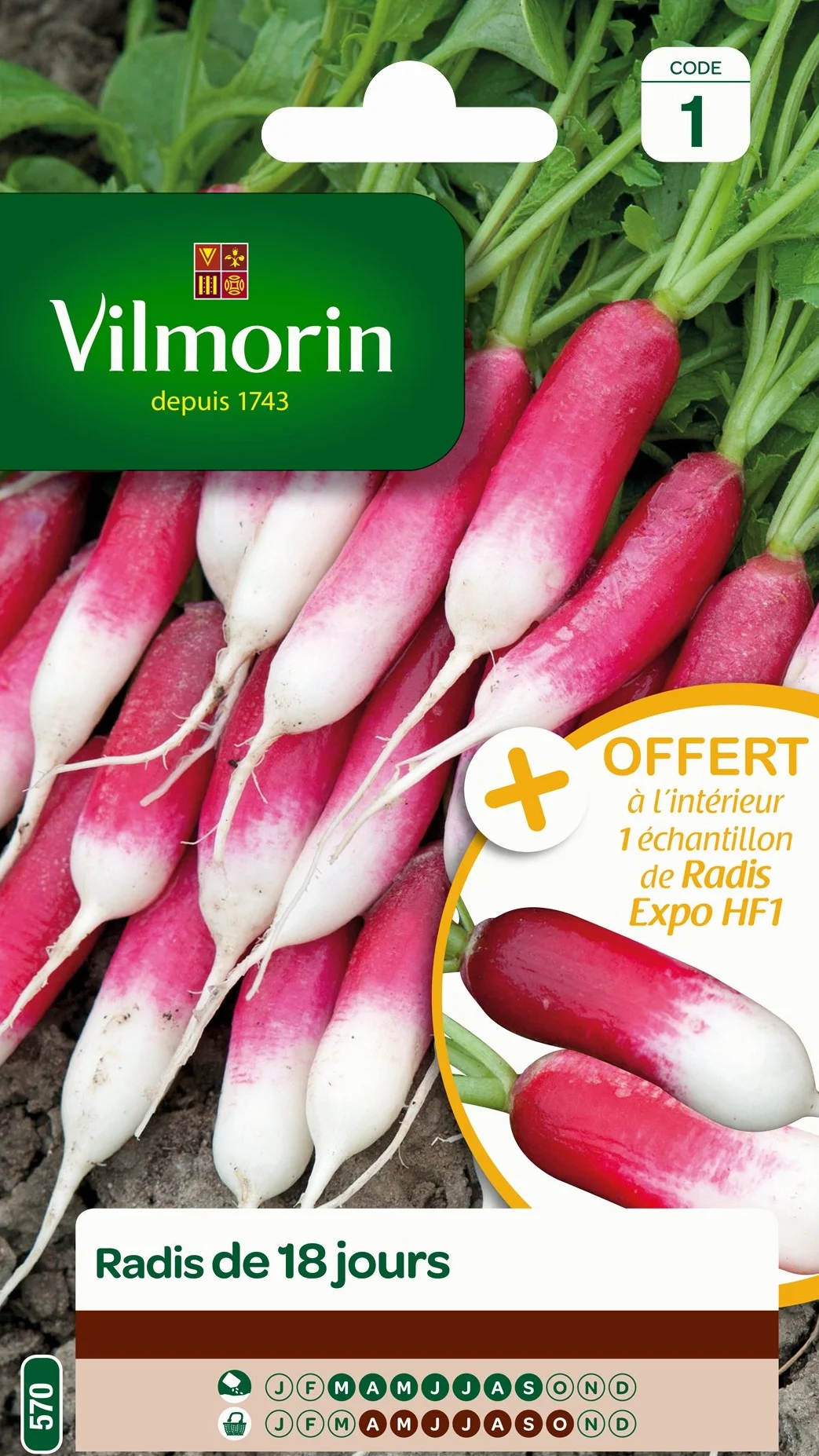 Vilmorin Radis Rojo 90 x 2 x 160 cm