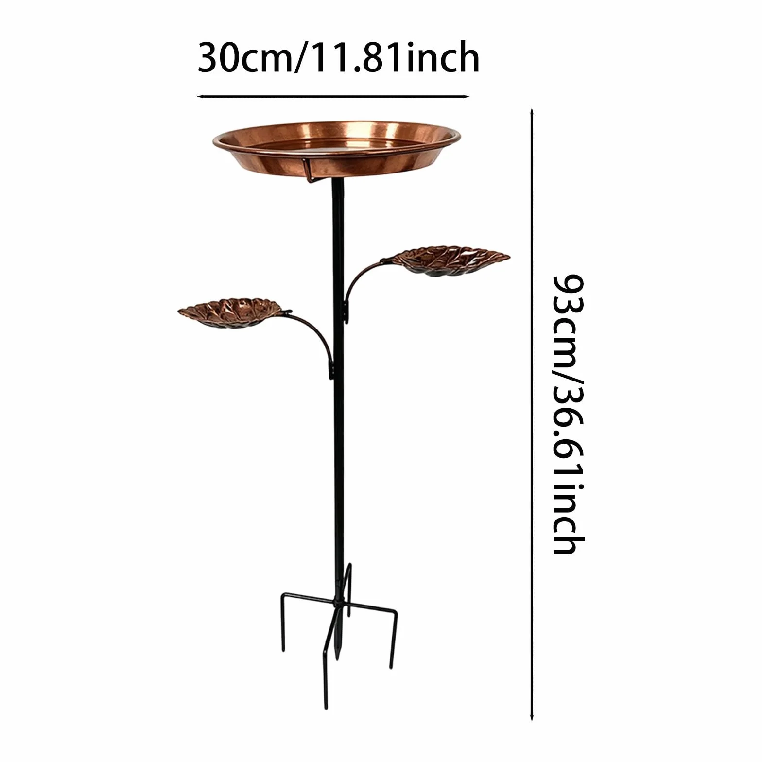 LOVIVER Bebedero para pájaros de Exterior, comedero metálico Resistente y Decorativo con estaca de 5 Puntas. Ideal para jardín, Patio o terraza.