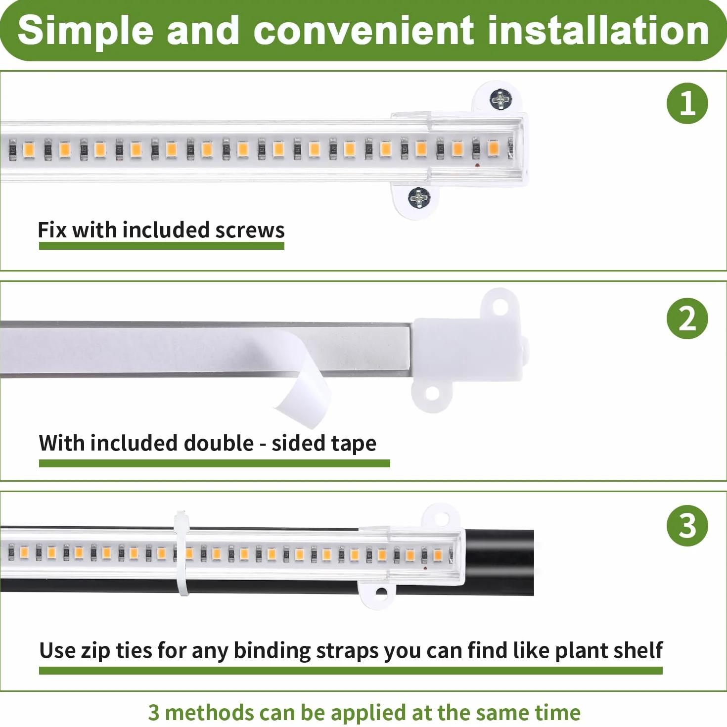 Tiras de luz LED de crecimiento de 8.6 pulgadas, espectro completo de 3500 K, luces de crecimiento para plantas de interior, 4 cabezales con temporizador de 3/9/12 horas, 10 niveles regulables