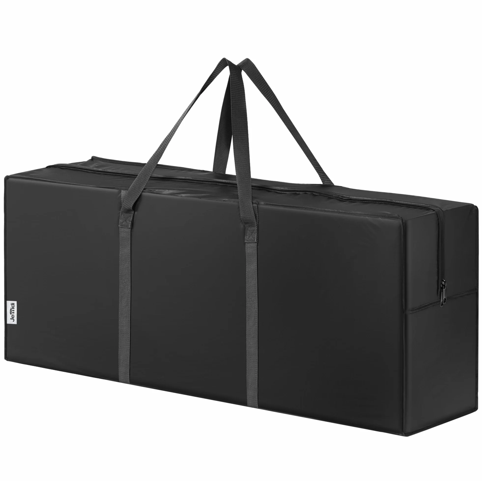 Bolsas para Cojines de Exteriores 125 x 30 x 50 cm Almacenamiento Cremallera Asas Polietileno Negra