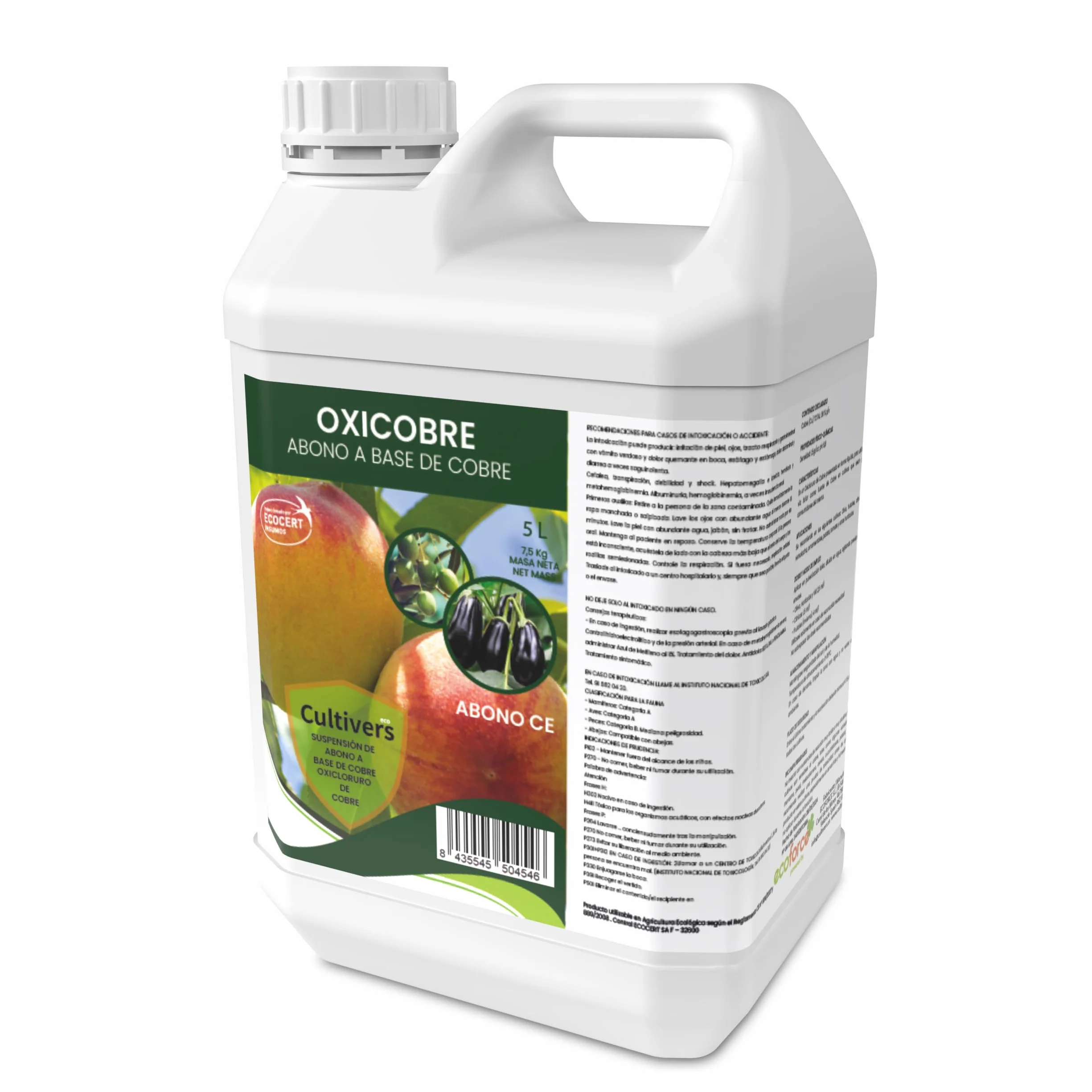 Oxicloruro de Cobre 5L Concentrado 70% Ecológico Fertilizante Cobre