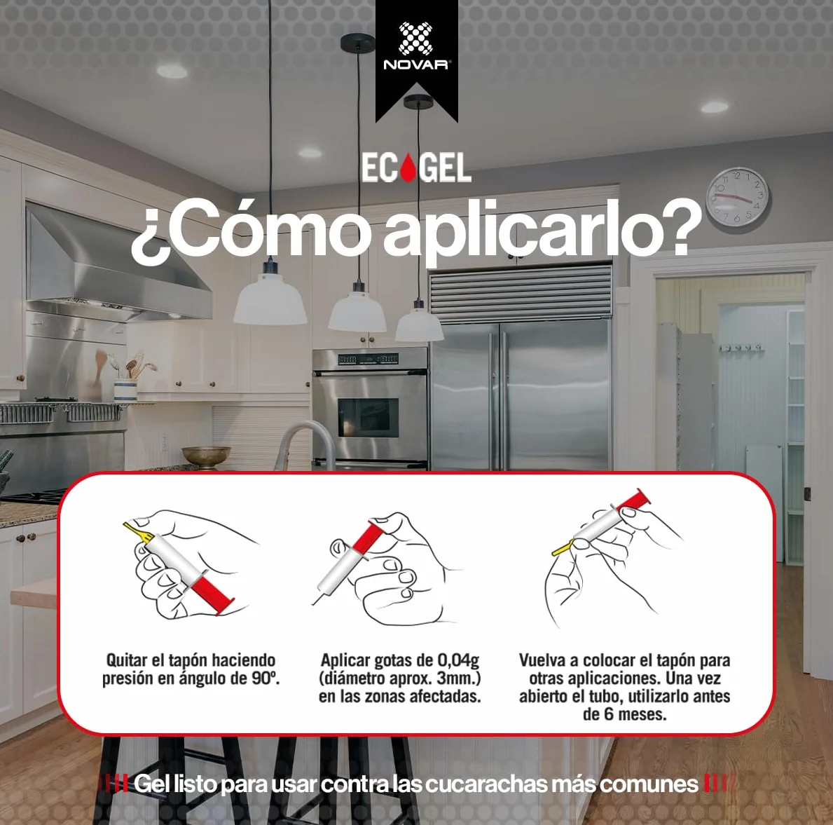 NOVAR ECOGEL Jeringuilla contra cucarachas 10 gr Ecopack