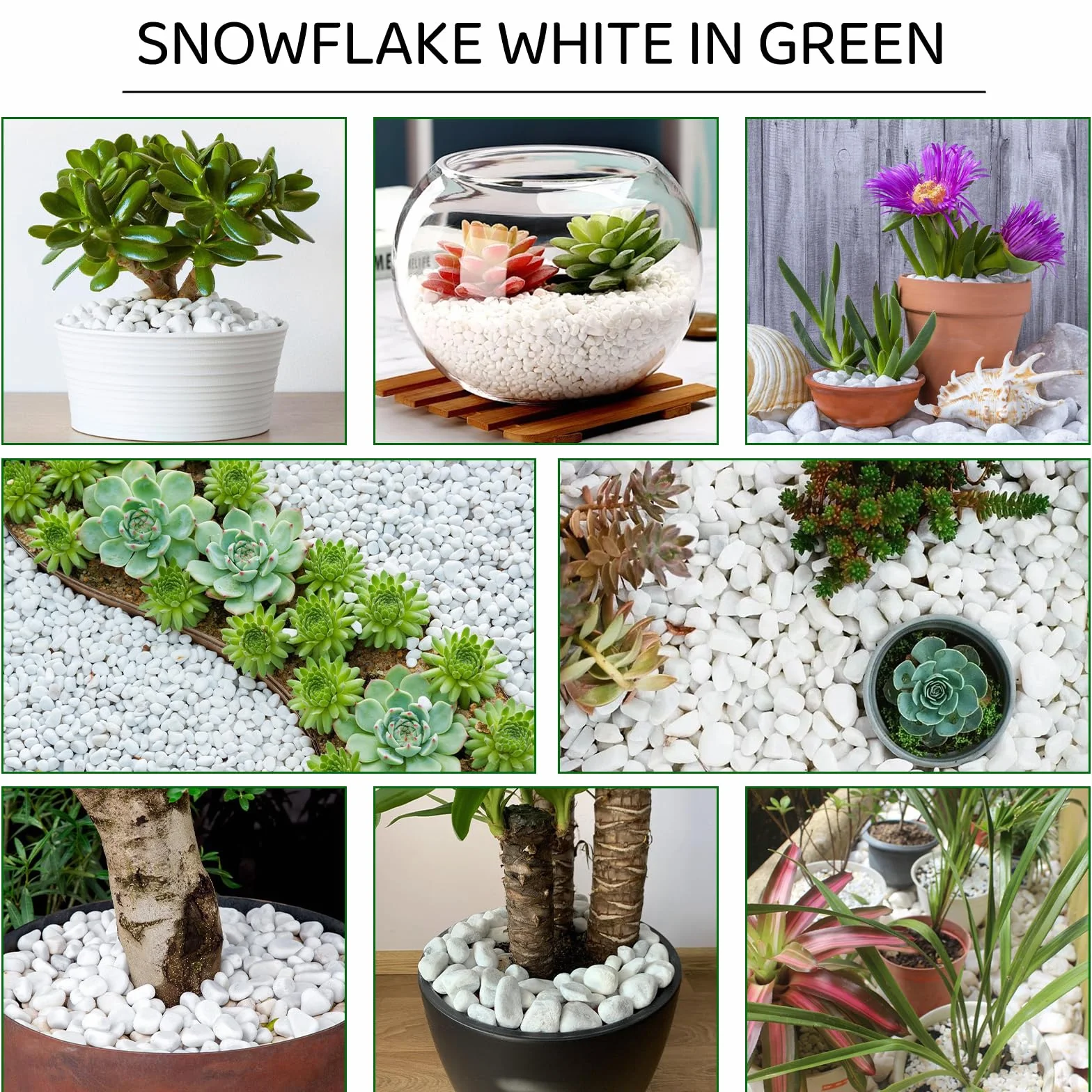Grava Blanca Decorativa 500g, Mini Piedras Decorativas, Pequeños Guijarros Blancos para Macetas Jardines Acuarios