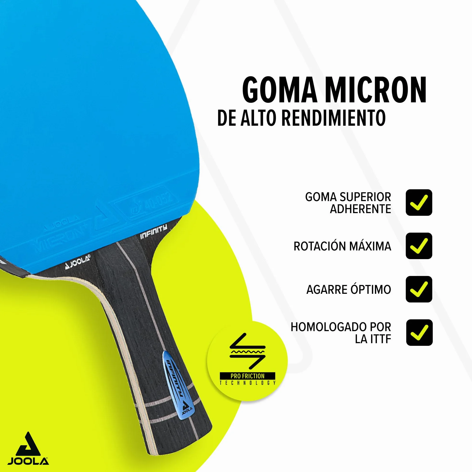 JOOLA Infinity ITTF Raqueta de Tenis de Mesa Fibra de Alta Tecnología 7 Capas