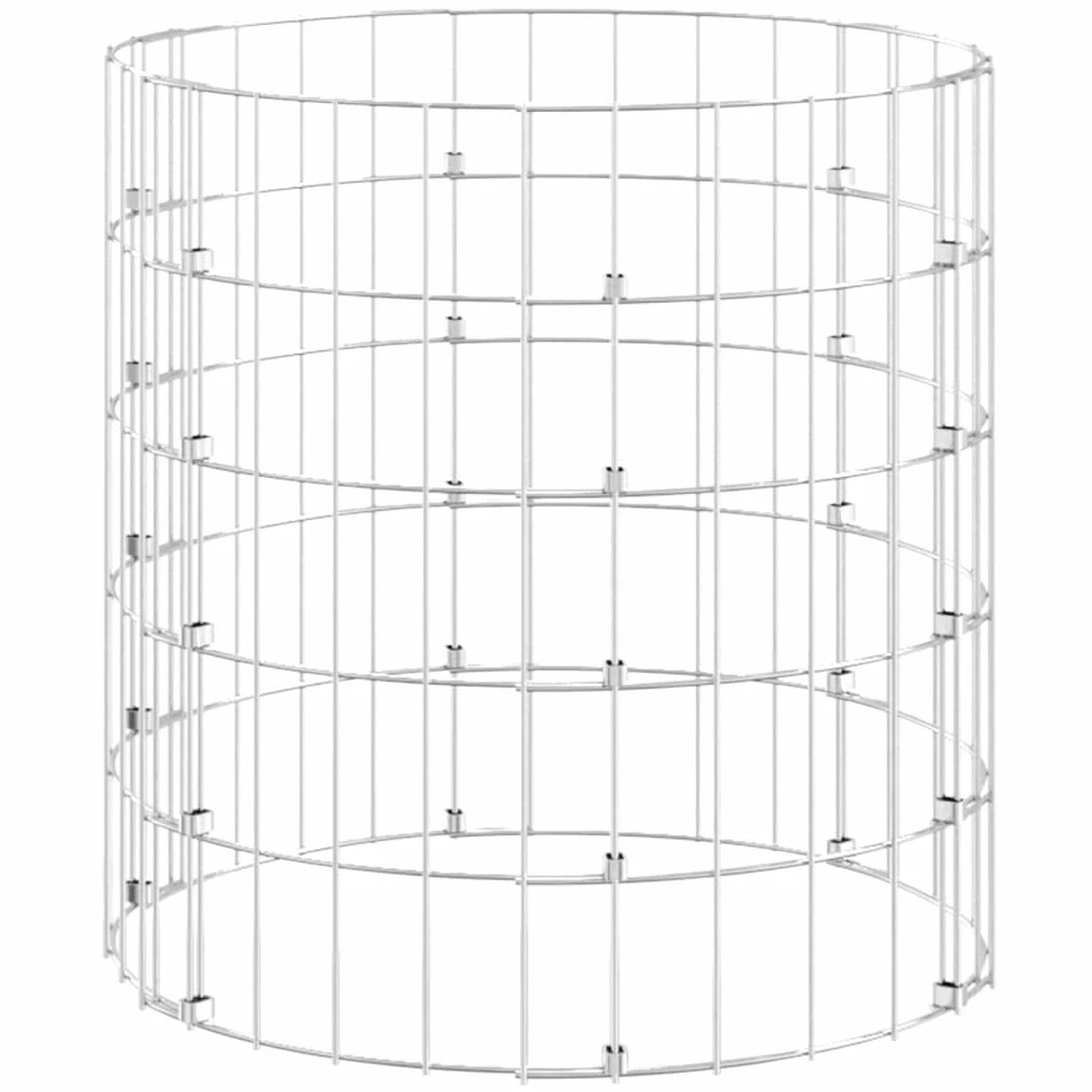 Compostador de jardín de acero galvanizado, diámetro de 50 x 50 cm, recipiente para compost con diseño de malla para ventilación para residuos de jardín, hojas, césped y fertilizante natural