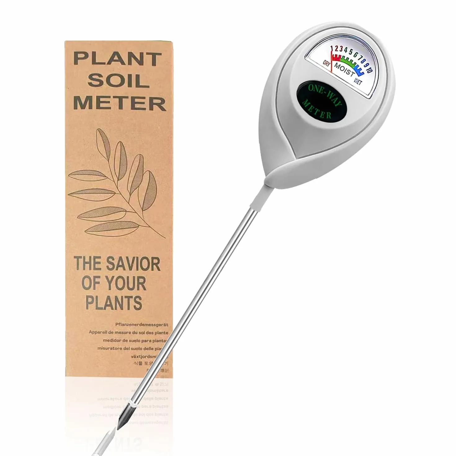 Medidor de humedad de suelo blanco para plantas sin pilas mejorado 2025