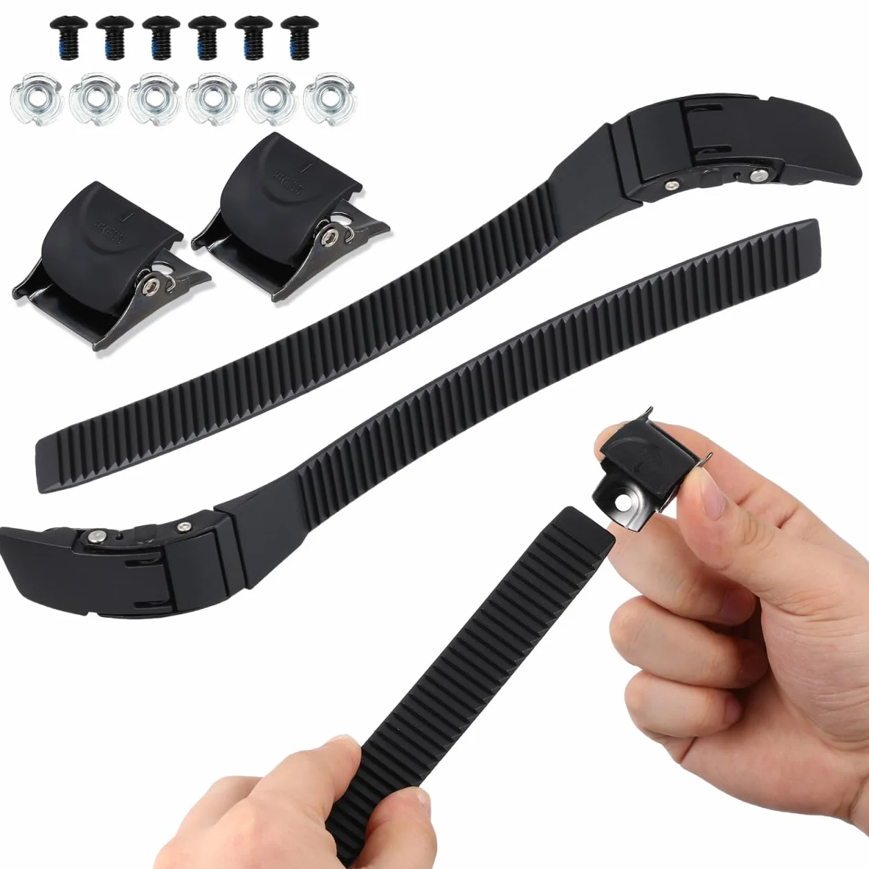 BESPORTBLE Juego de 2 hebillas de repuesto para patines en línea, hebilla ajustable con tornillos