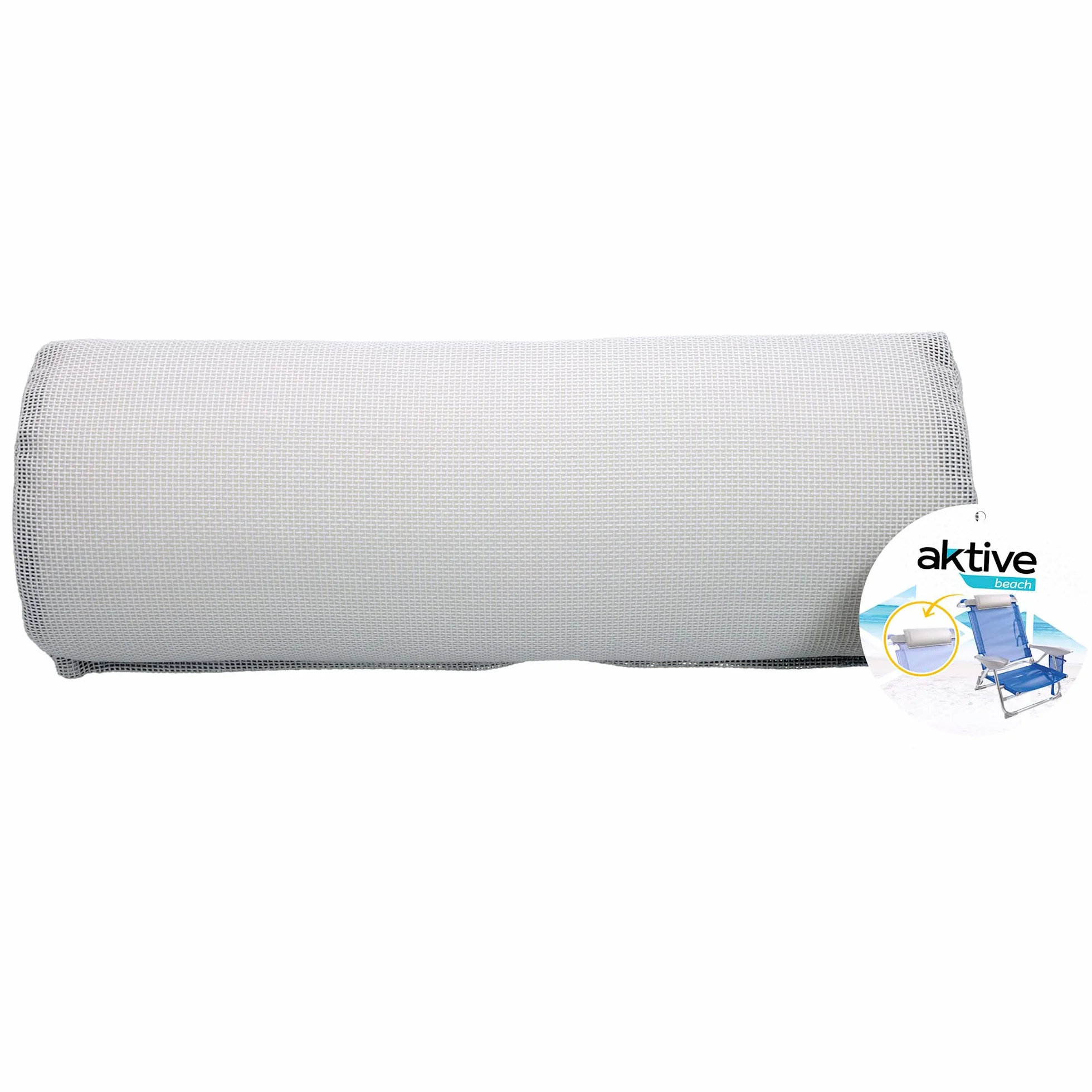 AKTIVE Cojín para Silla de Playa removible Blanco 35 x 14 x 5 cm Almohada portátil
