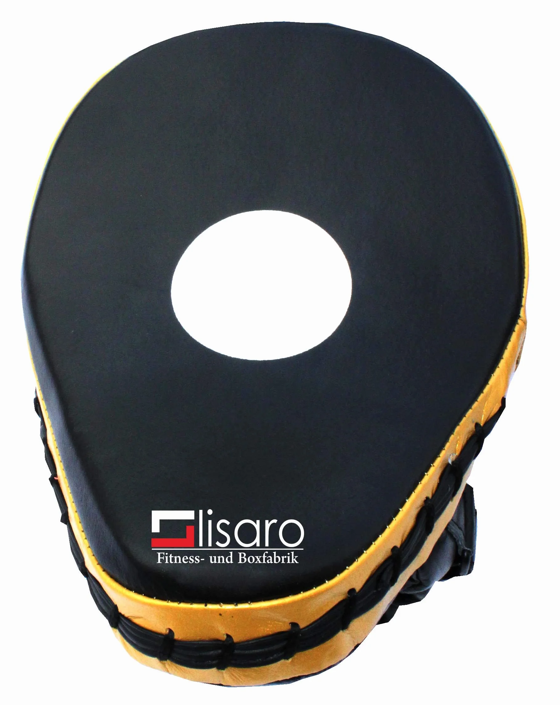 Lisaro Manoplas de boxeo de piel negro y dorado Free Size