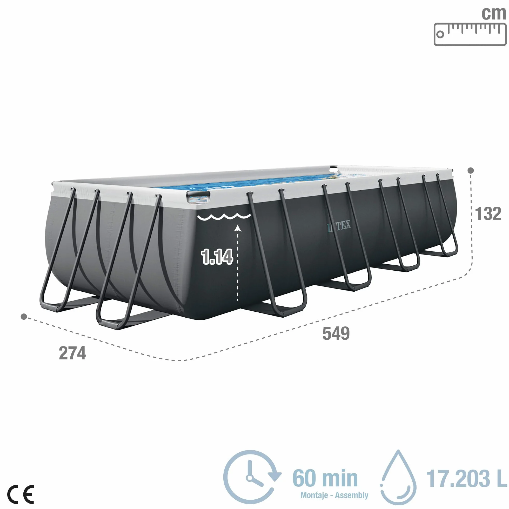 Intex Piscina Desmontable Rectangular Ultra XTR Frame 549x274x132 z Depuradora