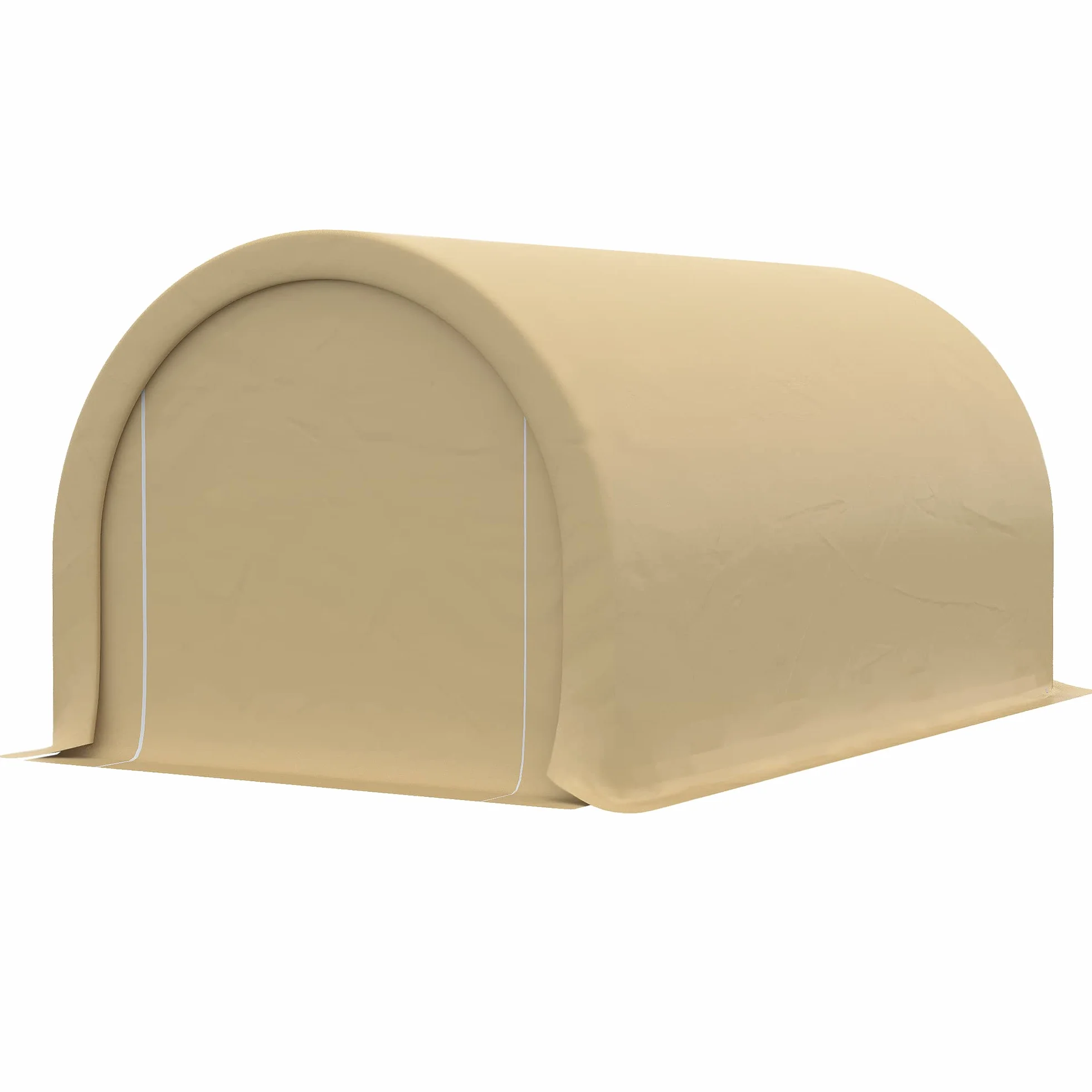 Outsunny Tente cochera 5L x 3l x 2,4H m Acero galvanizado PE Alta Densidad 190 g/m² Impermeable Anti-UV Beige