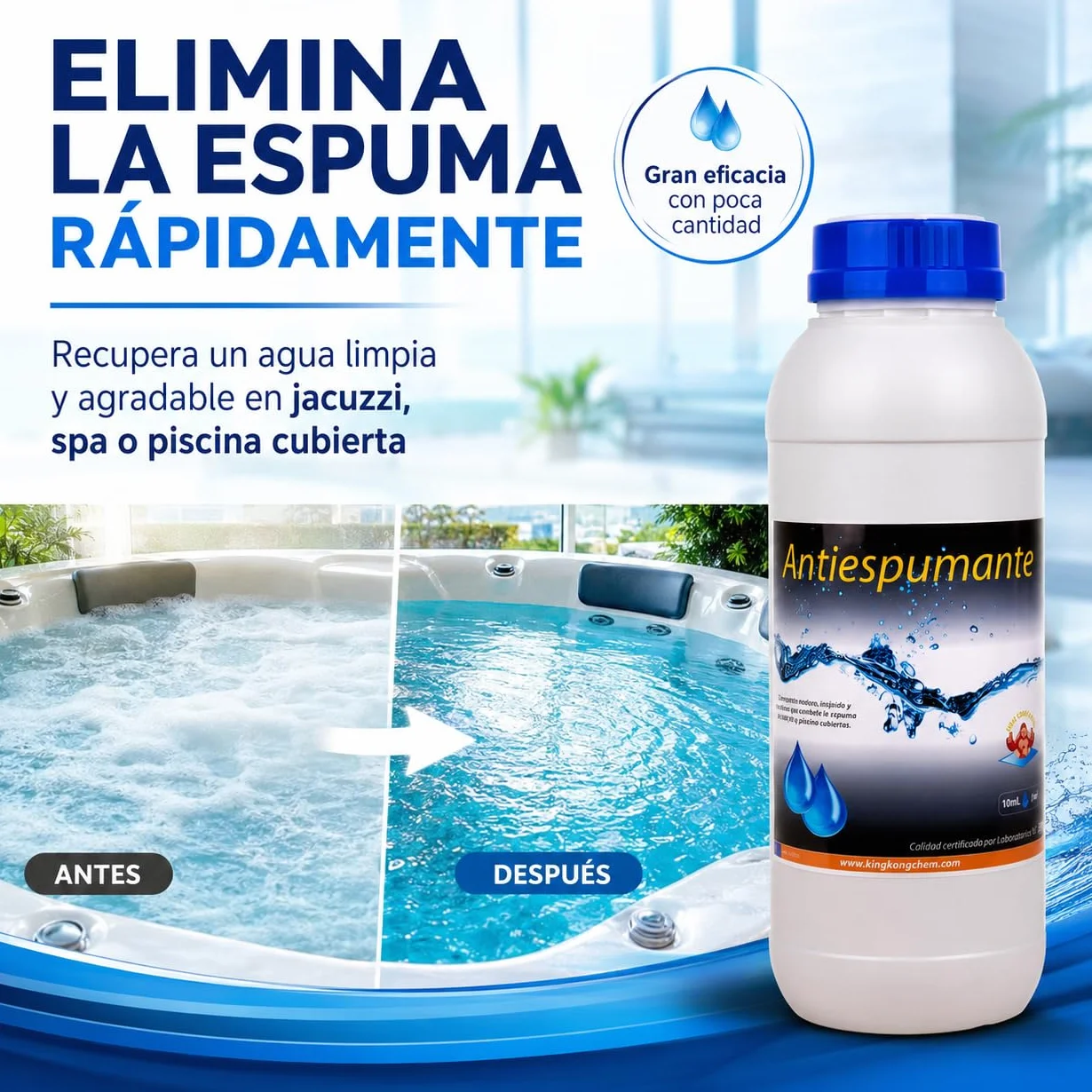 Diasa Industrial Antiespumante Piscina y SPA 1 Litro