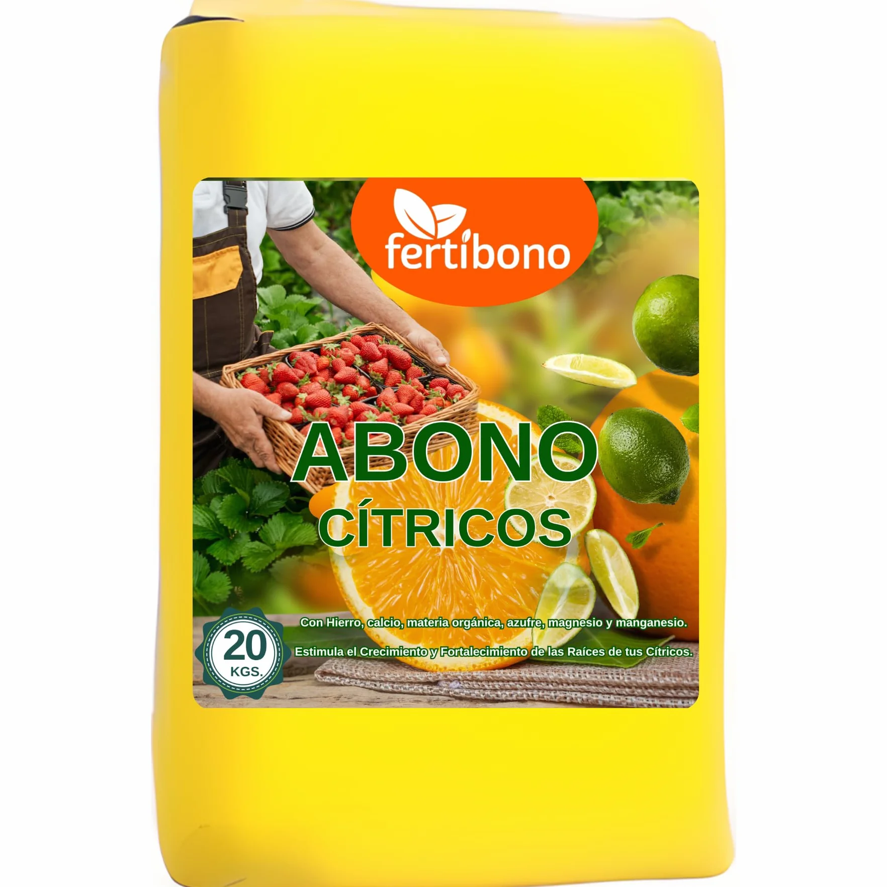 FERTIBONO Abono Cítricos 20-5-11 20Kg con Hierro Calcio Azufre Magnesio Manganeso