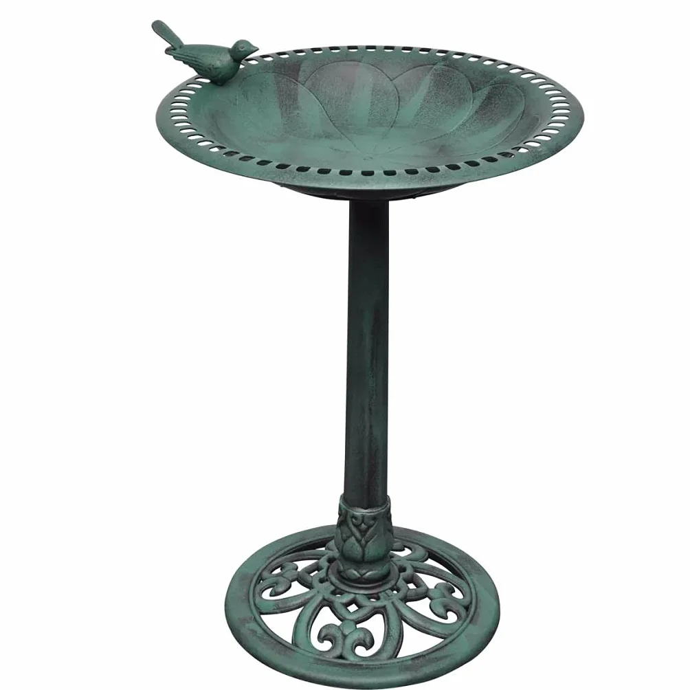 Festnight Fuente Pajaros Bebedero para Pájaros Jardin Bebedero Pajaros Exterior Pajaros Decorativos Exterior Baño de Pájaros Comedero Vertical para Pájaros de Plástico Bird Bath Garden - Verde