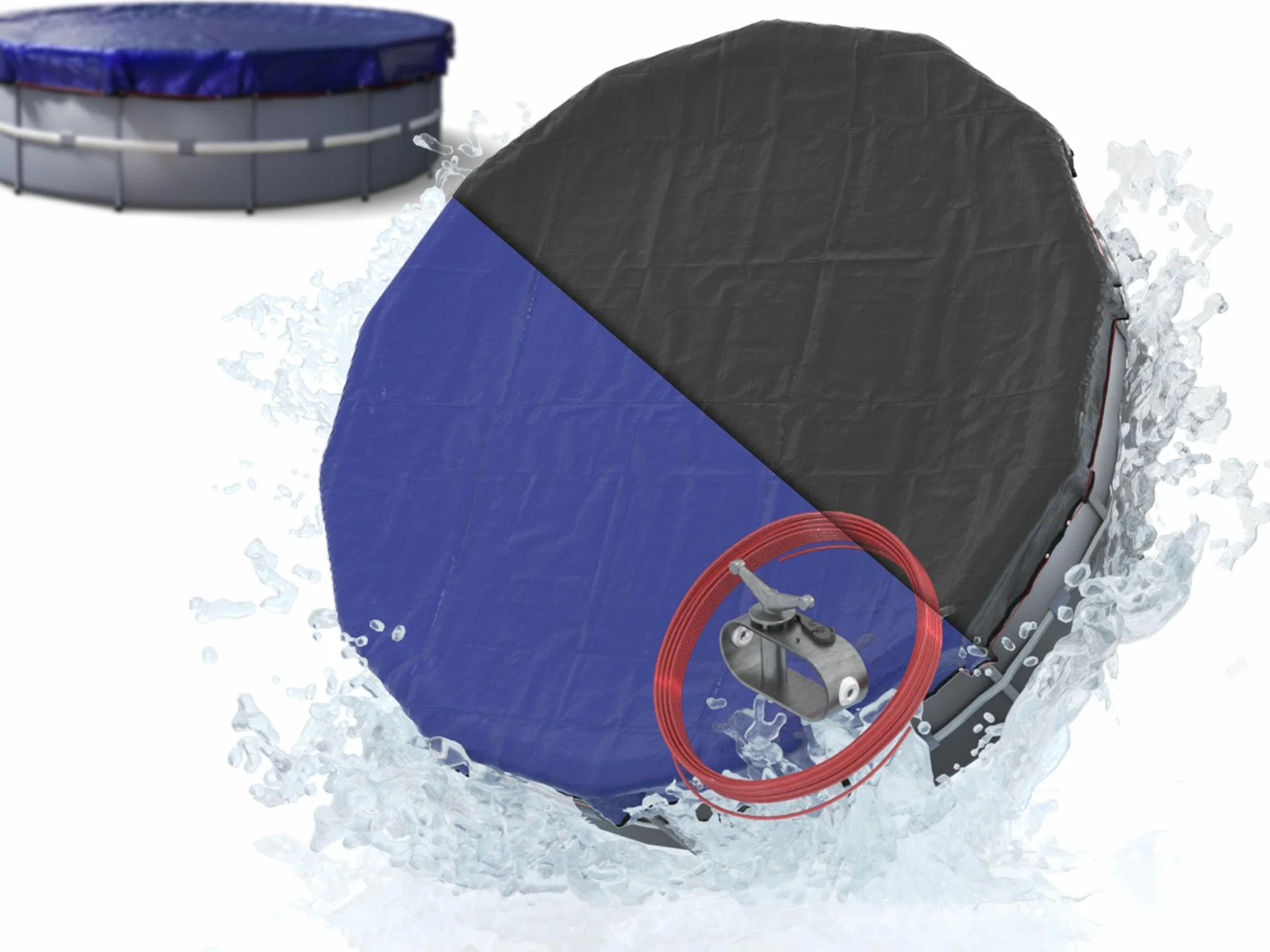 Planenfux® Cobertor de Invierno Redondo para Piscinas Ø 366 cm 2-en-1 PE 200g/m² UV-Resistente Lona Solar Invierno/Verano Ø420cm
