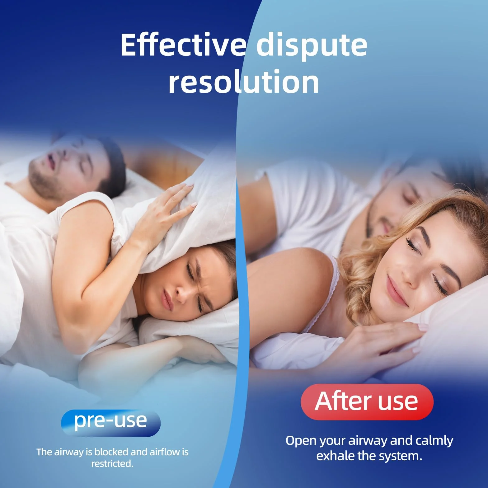 Férula Antirronquidos de Avance Mandibular, Dispositivo Ajustable Reutilizable Anti Ronquidos para Dormir