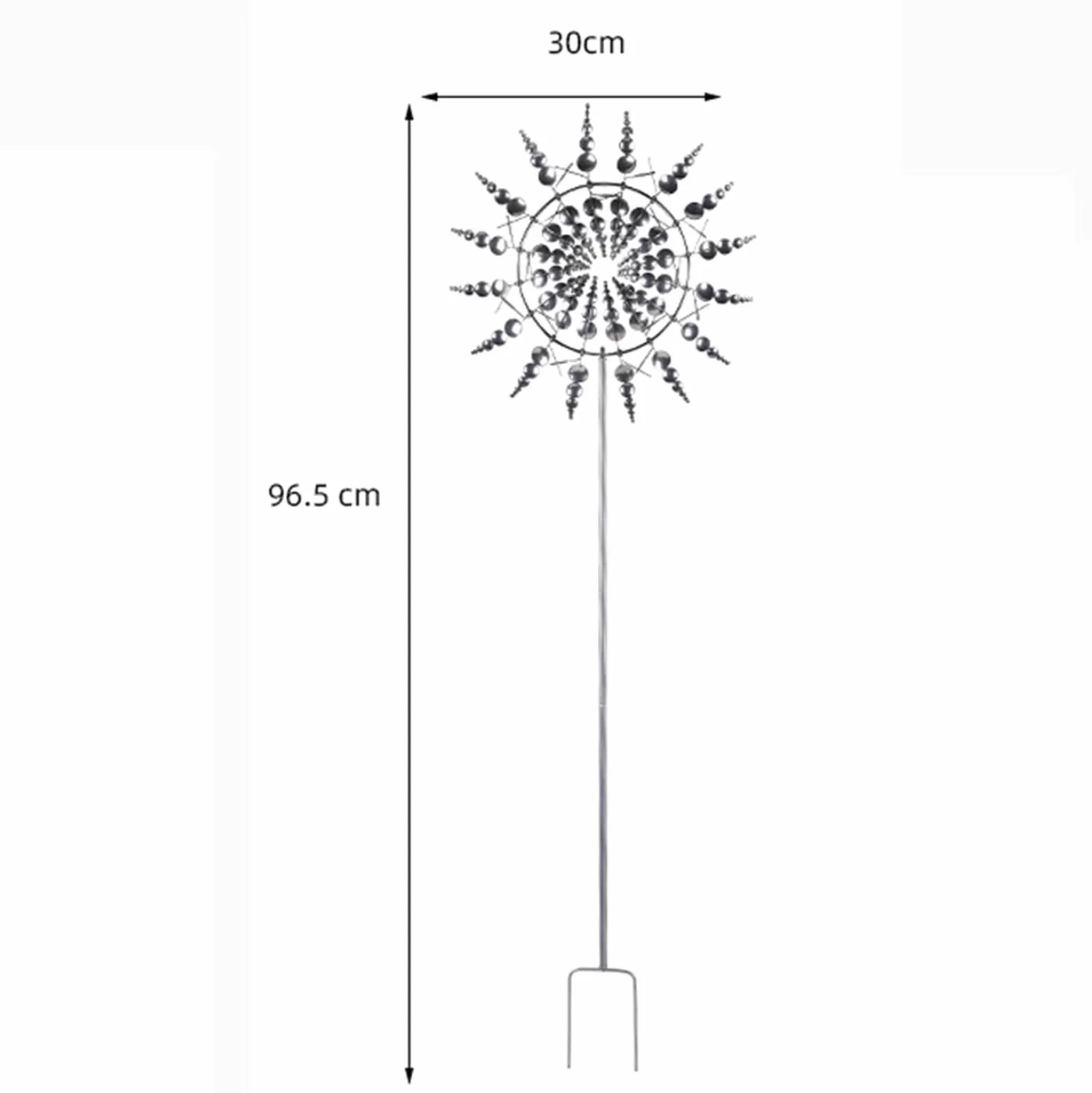 Móviles Verticales de Viento de Acero Inoxidable para Exteriores, Molinos de Viento 3D dinámicos, Molinos de Viento de Metal giratorios en Forma de Flor,D,30 × 96.5 cm