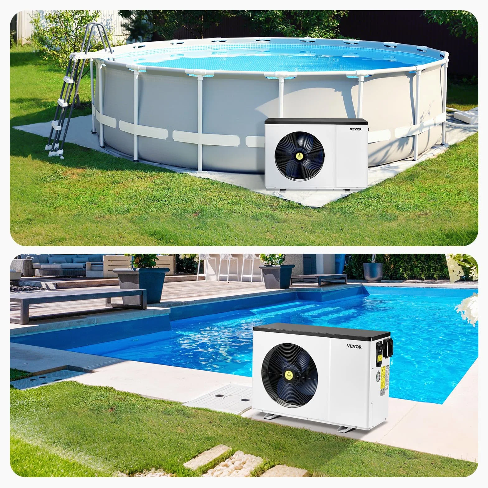 VEVOR Bomba de Calor Eléctrica para Piscina 1,48-7,11 kW 220-240 V 50 Hz 905 x 360 x 620 mm