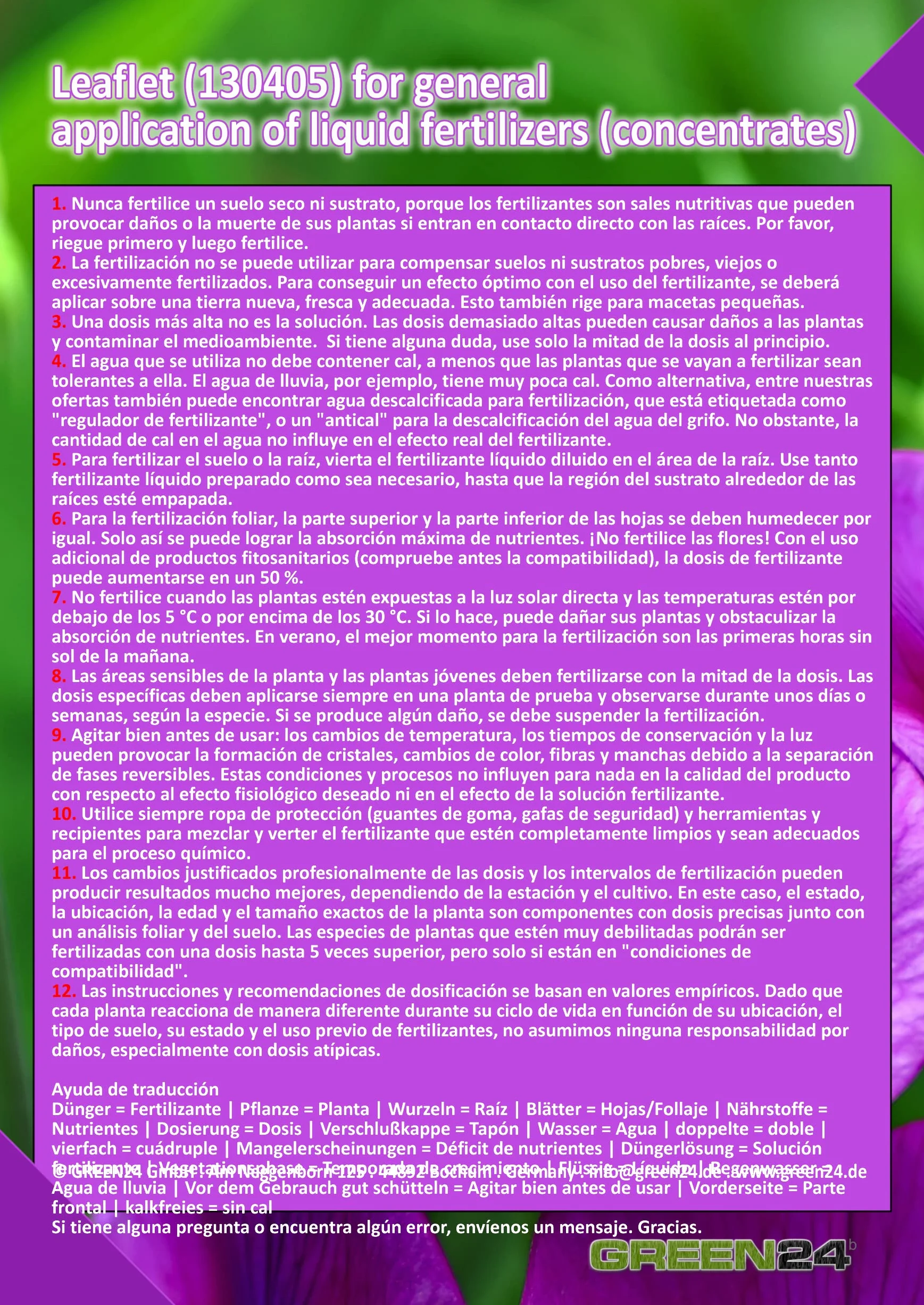 Fertilizante líquido profesional para rosas trepadoras y arbustivas (500ml)