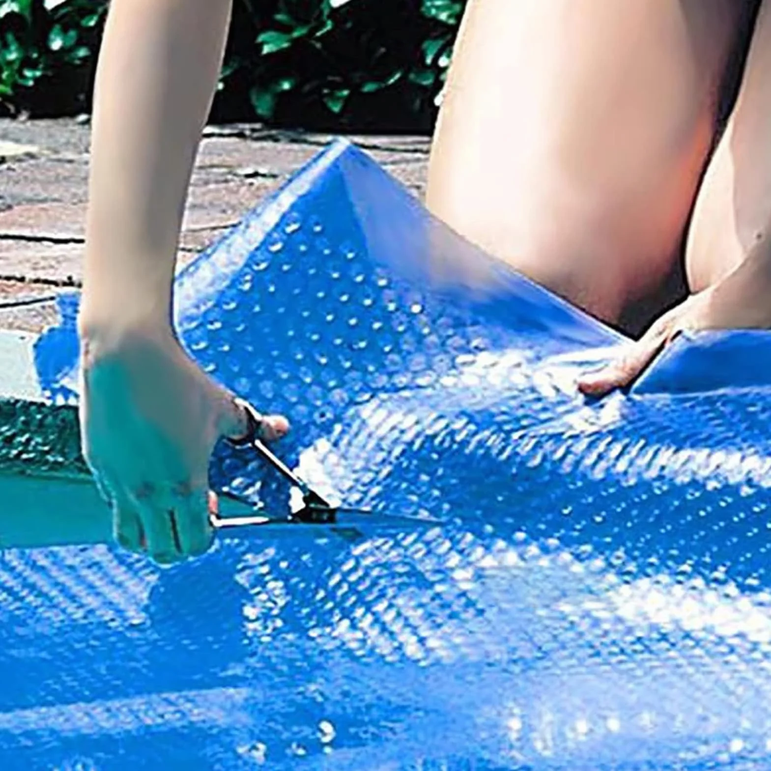 Cubierta Solar Piscina Rectangular 260x170cm Manta Térmica PE Anti-UV Impermeable