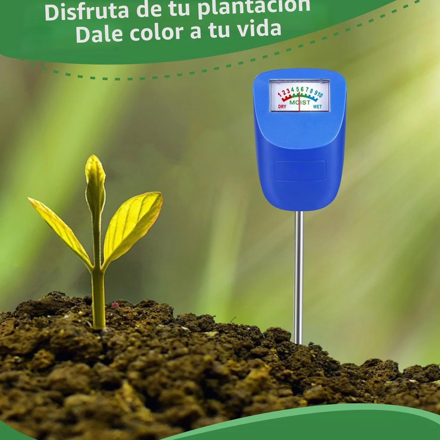XLUX Medidor de suelo para plantas, sensor de humedad, monitor de agua, paquete de 2