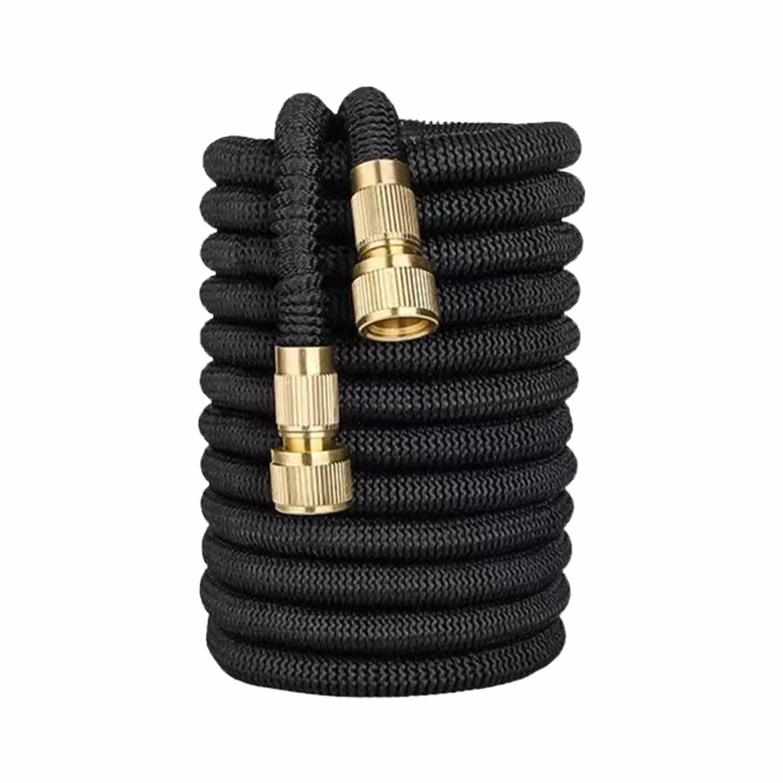 Manguera de jardín, manguera elástica retráctil para jardín, manguera flexible de riego de jardín, manguera de riego mágica, manguera de lavado de doble látex de alta presión (negro, 7,5 m de