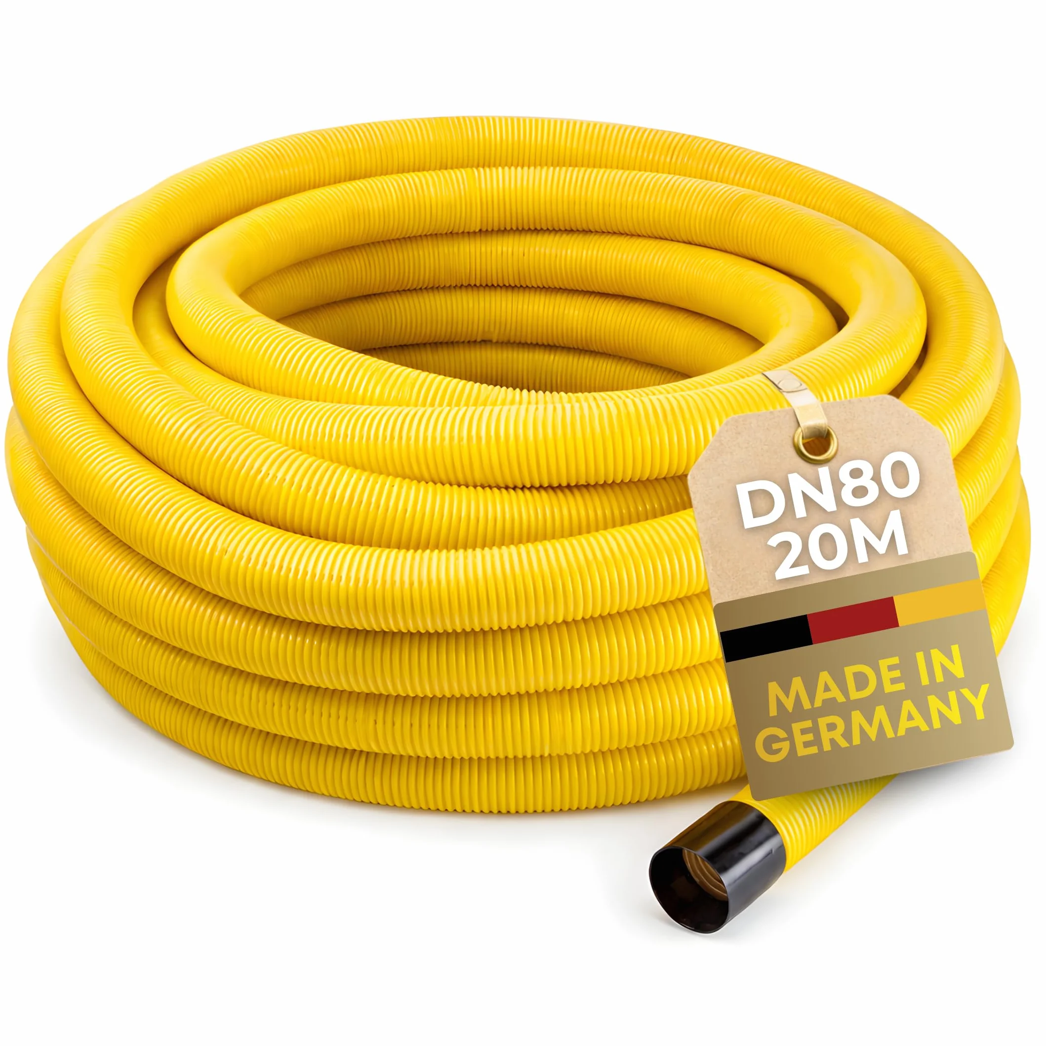 Tubo de drenaje DN80 20 m flexible perforado PVC ondulado ranurado
