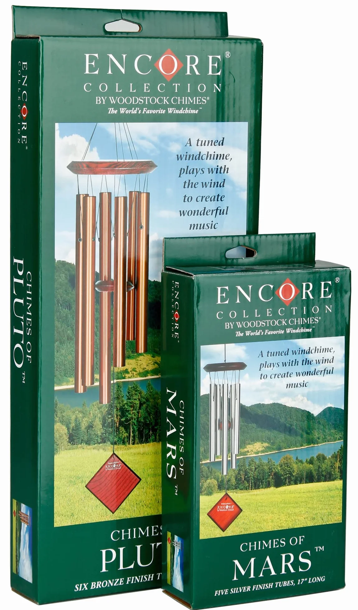 Woodstock Chimes Encore Marte Bronce Carrillón 5 Tubos Afinados para Jardín