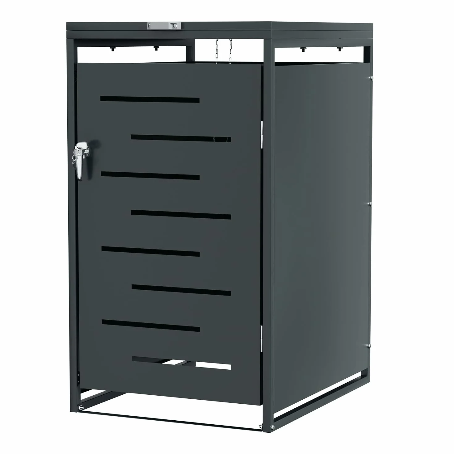 Caja para contenedores de basura 120L/240L acero galvanizado antracita