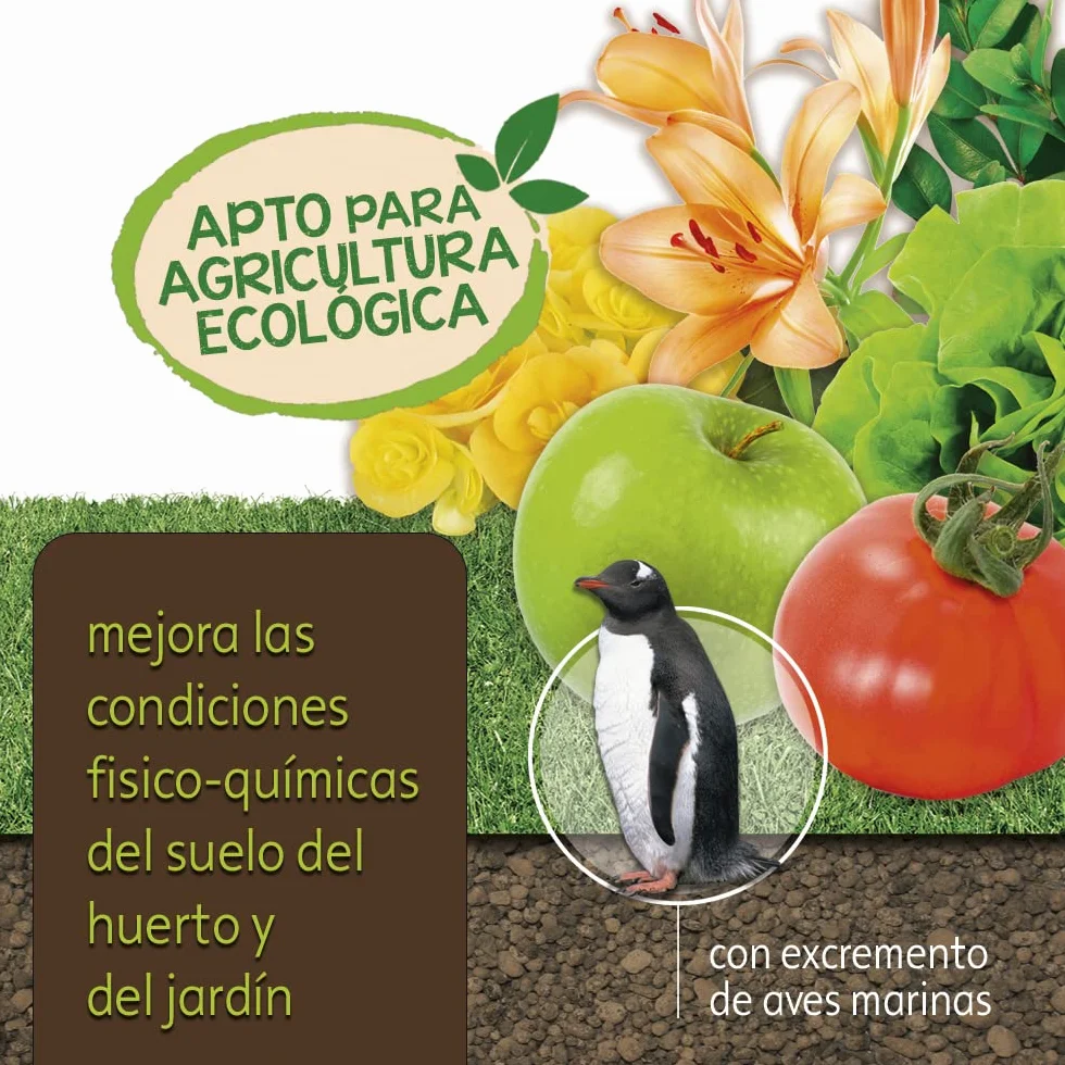 Abono Orgánico Guano 2 Kg Fertilizante con Nitrógeno Fósforo Potasio para Agricultura Ecológica