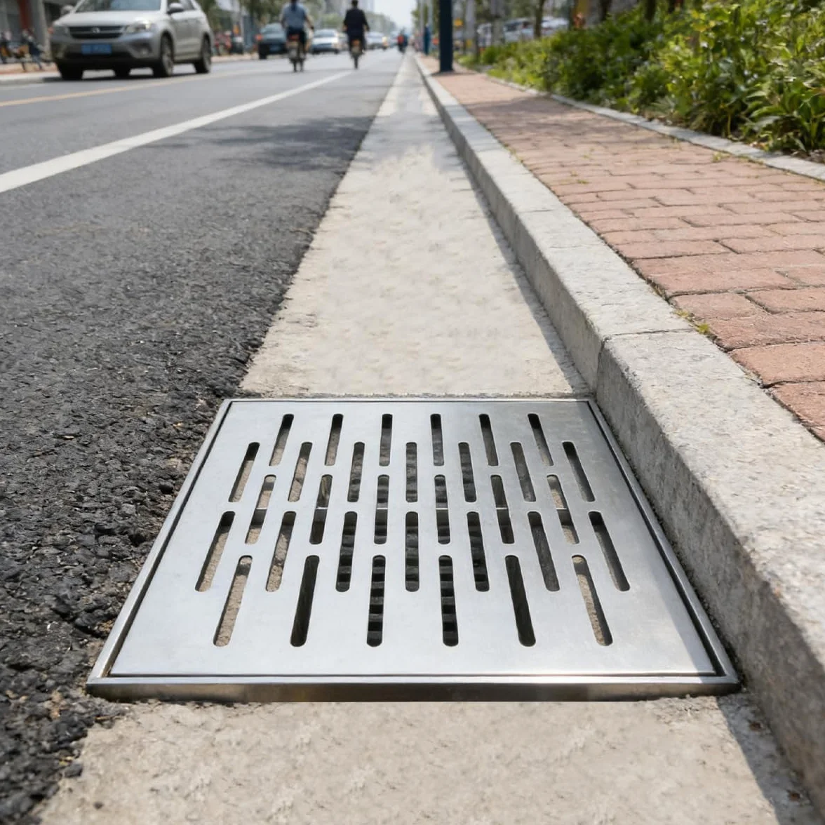 Cubierta de desagüe de Suelo de Acero Inoxidable 300x300x20 mm Antideslizante Cuadrada