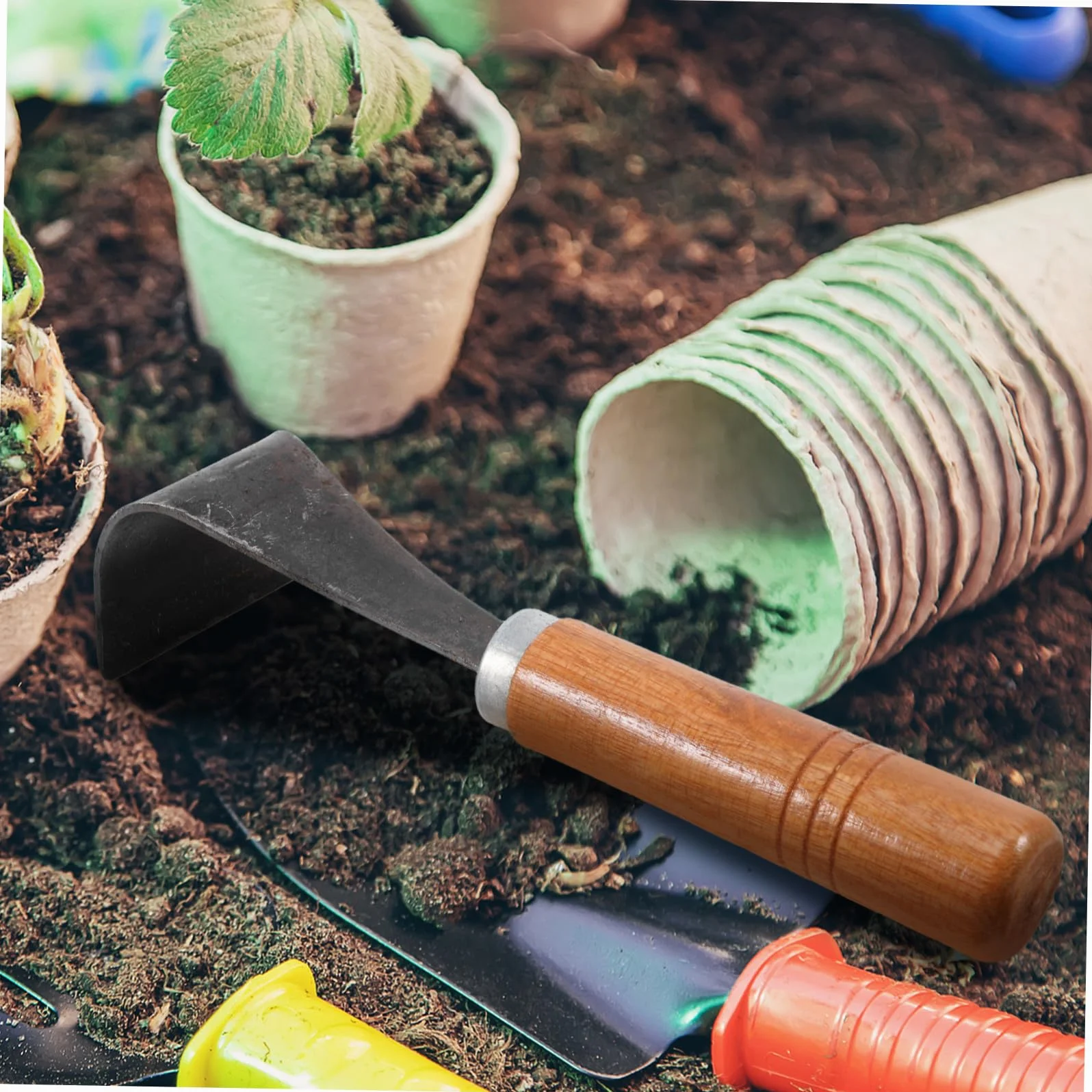 Herramienta y Hoja de Acero para Descortezar Árboles de Jardín Mango Ergonómico de Madera Práctica para Plantar Verduras y Deshierbar