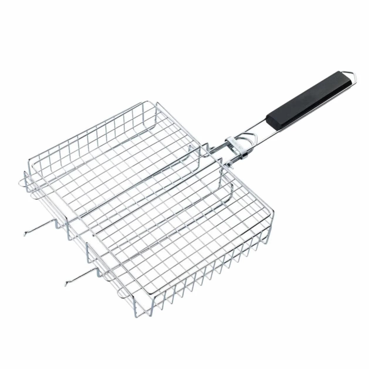 Kisangel Parrilla de Acero Inoxidable para Barbacoa Portátil Plegable Mango Cómodo para Camping y Pescado Parrilla