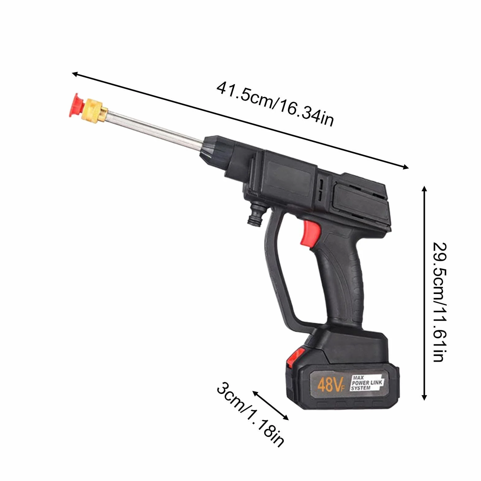 Limpiador a Presión Inalámbrico Boquilla Ajustable Herramienta de Limpieza | Hidrolimpiadora para coche Jardín Patio Coche Ventana Terraza Césped Hogar