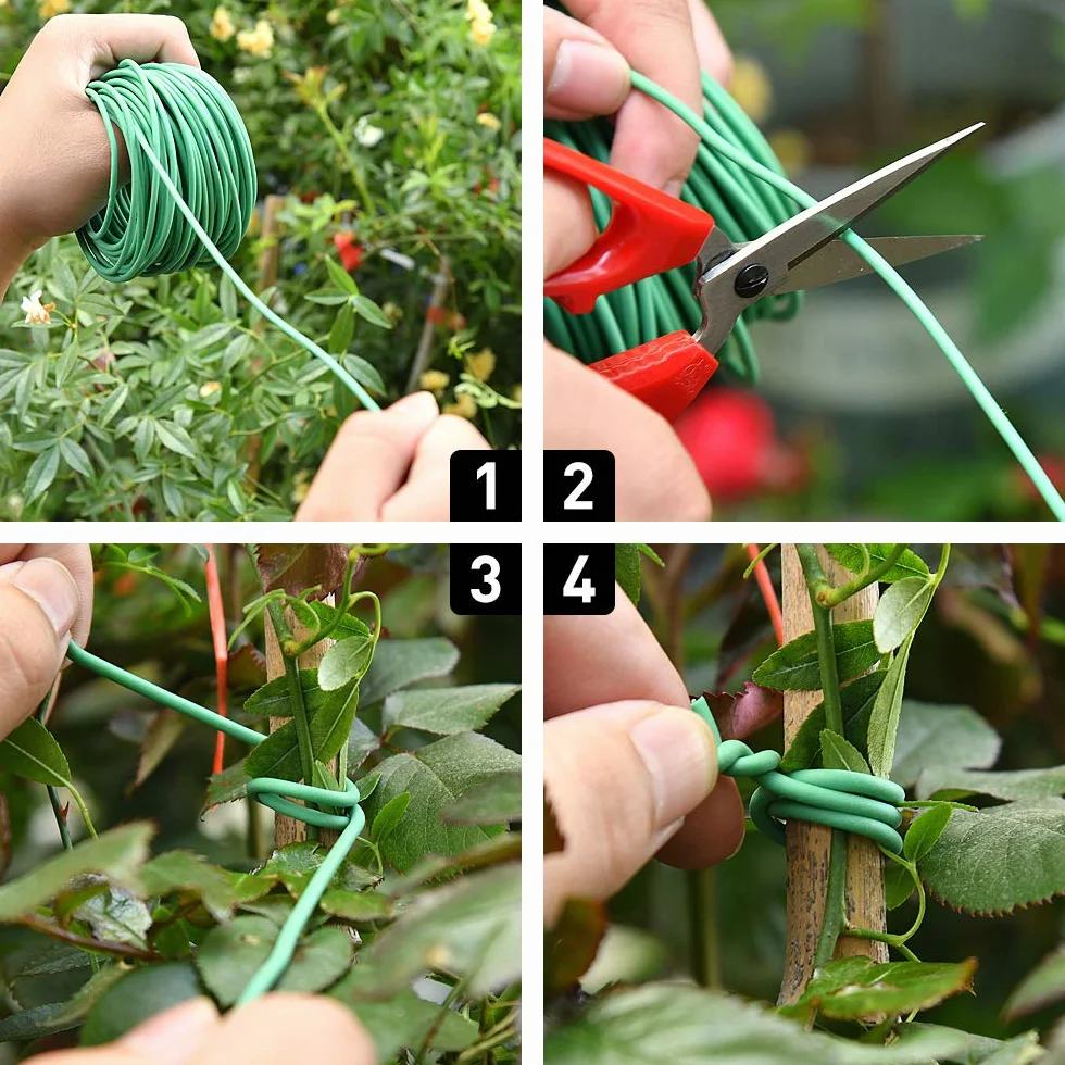 PGarden-EZ Green Soft Twist Tie Tomate Plant Tie TPR Garden Supply, para apoyar plantas y organizar el hogar (339 pies/100 metros)