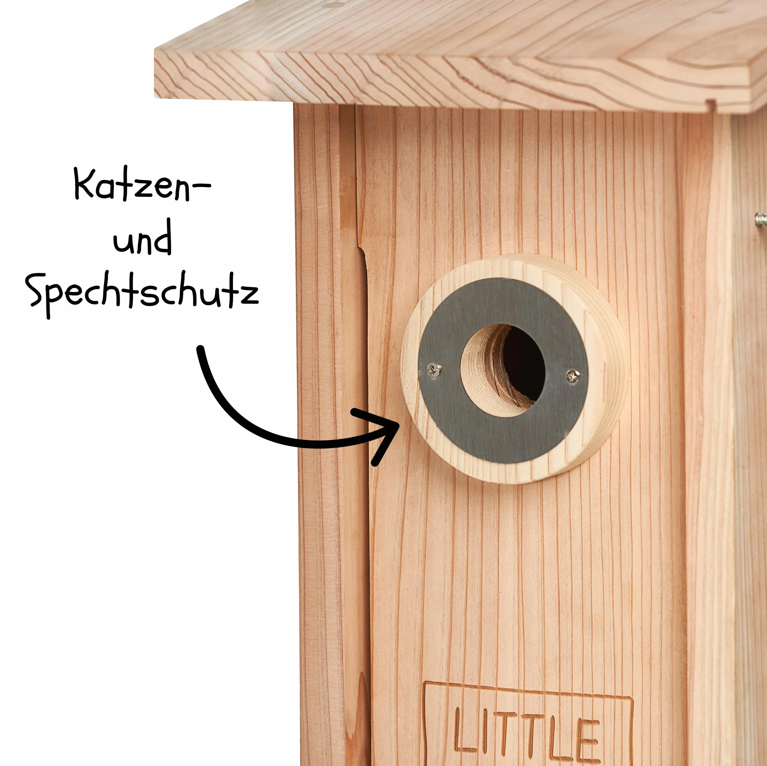 Little Birds - Caja nido para cámara "Blink", madera maciza ecológica, protección para gatos y pájaros carpinteros, incubadora