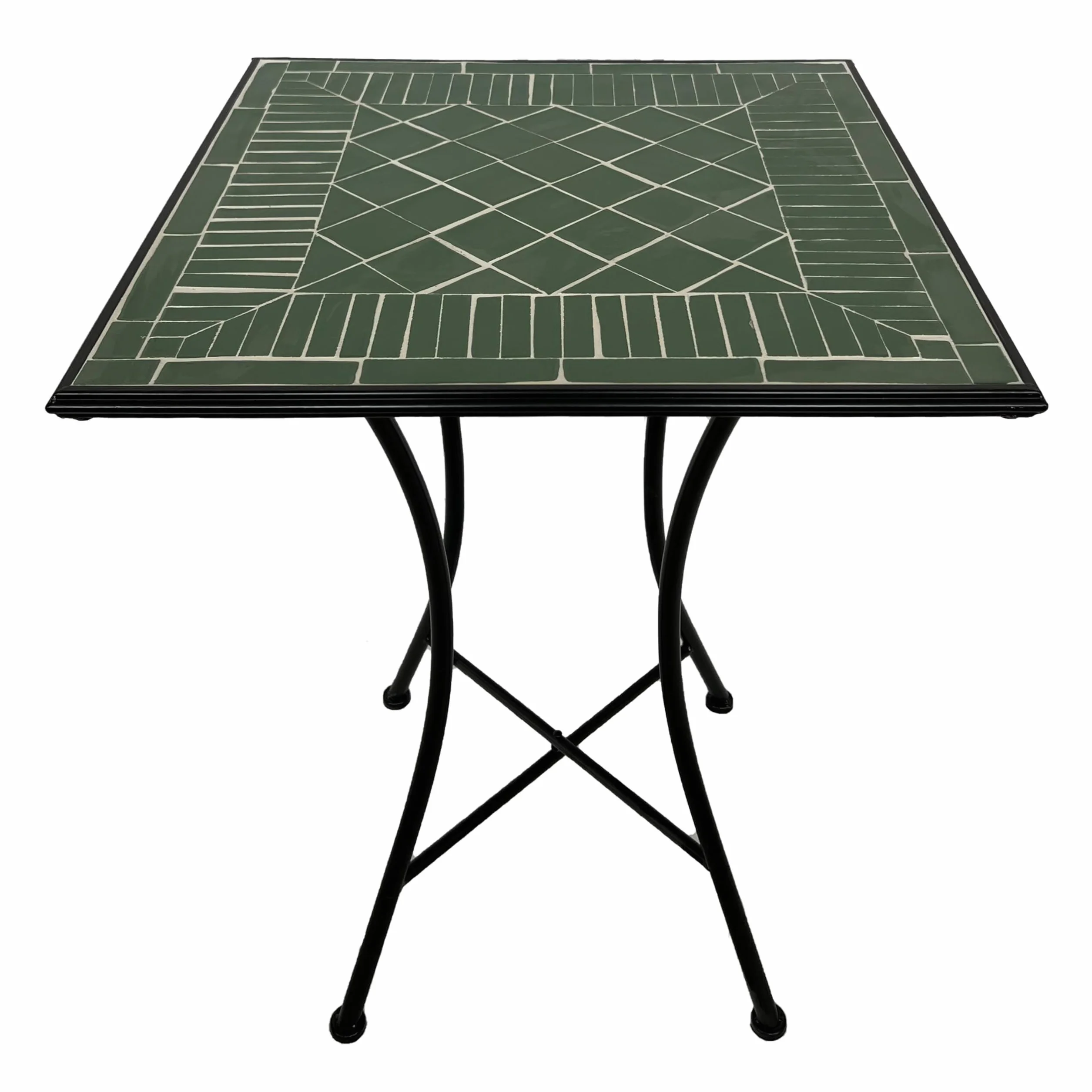 AXI Camilla Conjunto de Bistro Mosaico 3 Piezas Verde Oscuro Mesa 2 Sillas