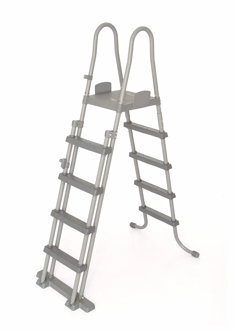 Bestway 58332 Escalera para piscinas 132 cm con plataforma Gris
