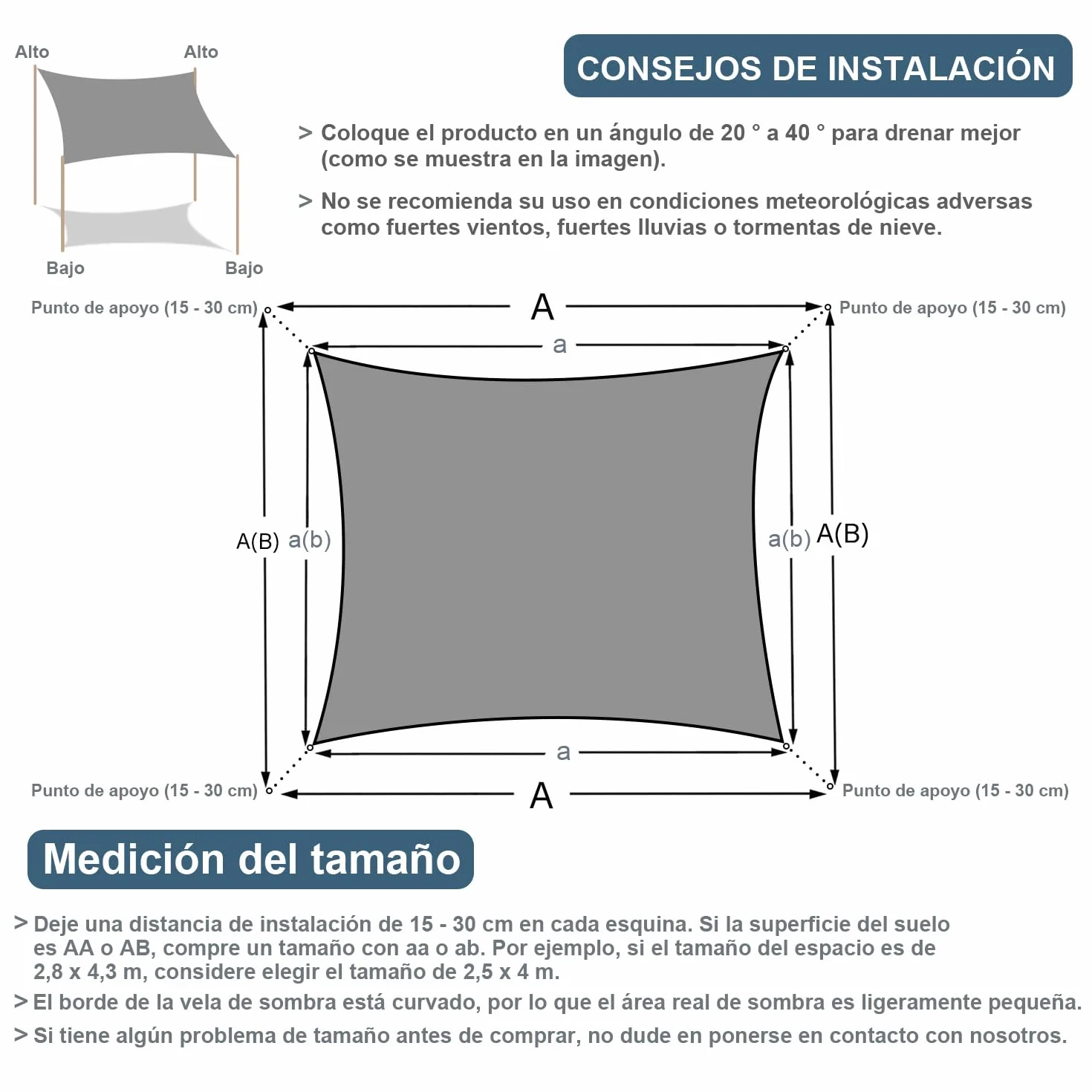 Cool Area Toldo Vela de Sombra Impermeable Rectangular 3x5m Protección UV PES para Patio Exterior