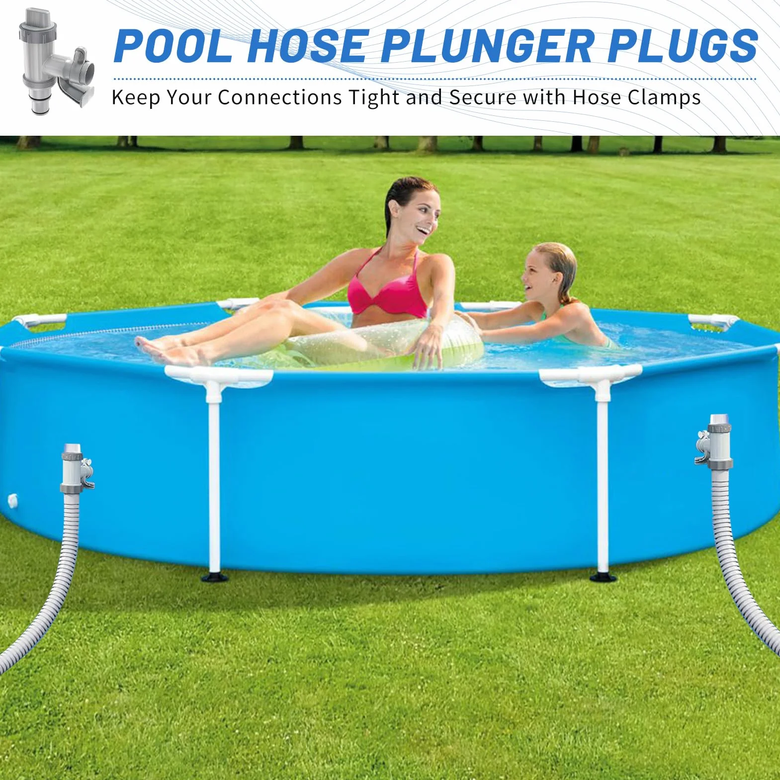 Válvula de émbolo de piscina Plus 2 en 1 repuesto para Intex/Bestway/Coleman grifo de paso