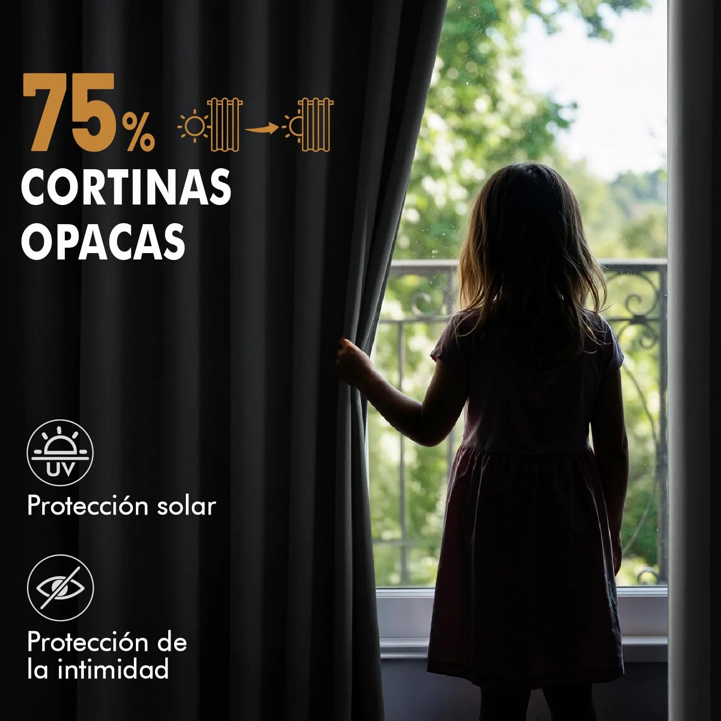 MIULEE Cortinas de Exterior Impermeable 132x215cm Gris 2 Piezas
