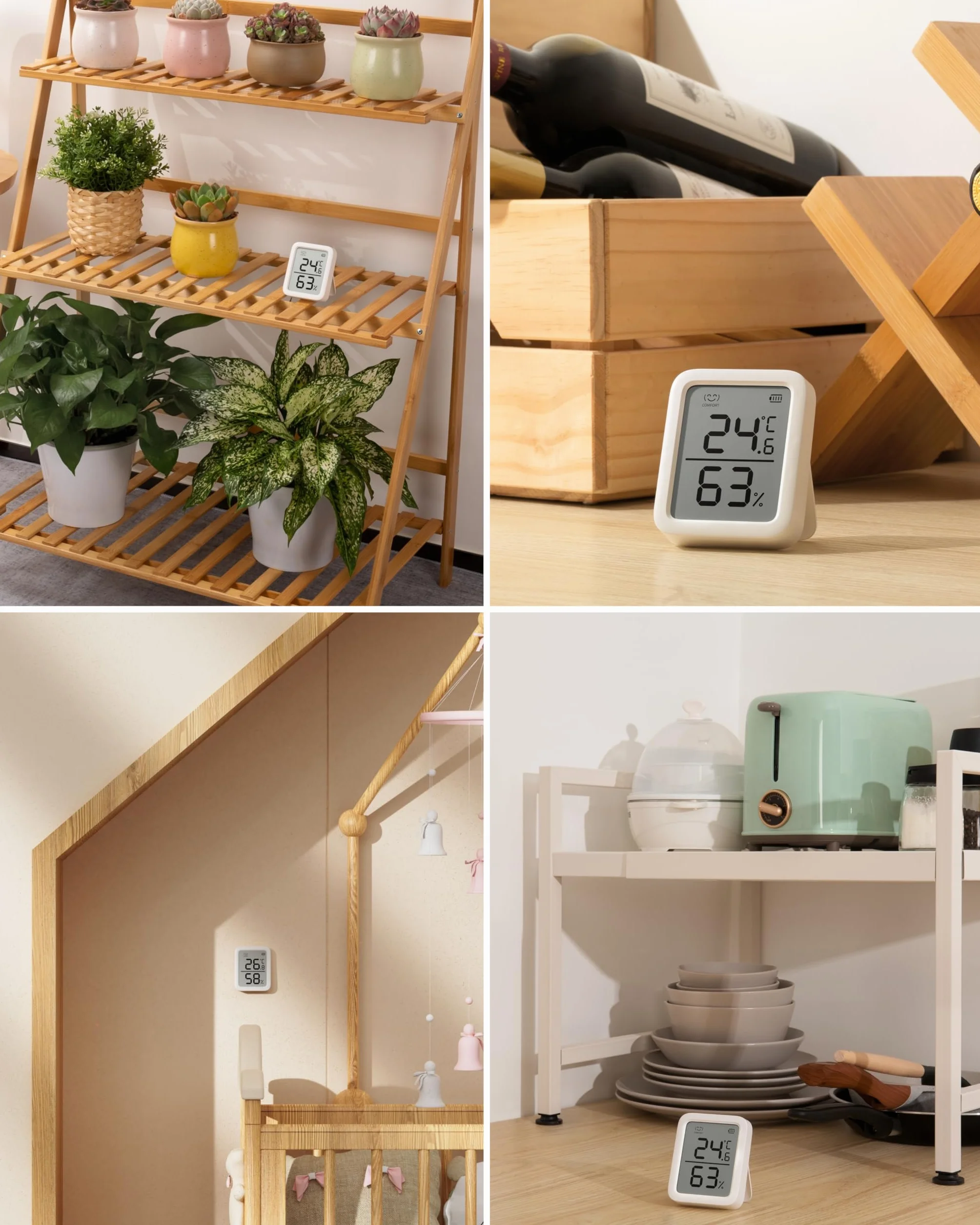 SwitchBot Termómetro Higrómetro Interior Sensor Temperatura Humedad Bluetooth 3 Pulgadas Juego 3