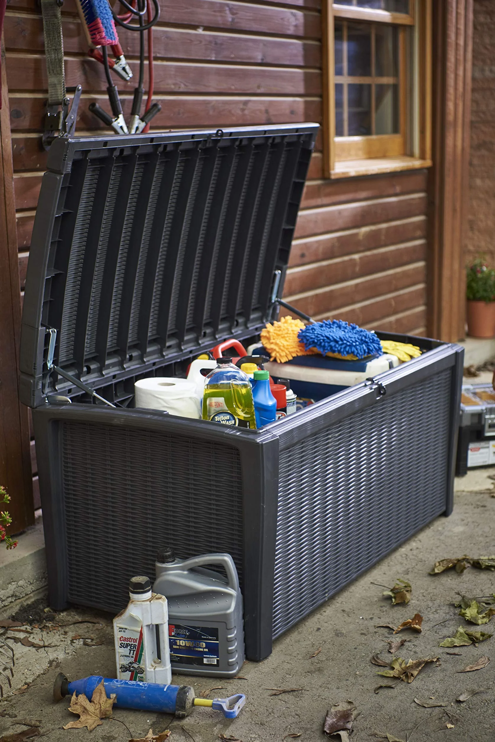 Keter Borneo Arcon exterior Baul almacenaje 416 l Resina Grafito 70 x 130 x 63 cm